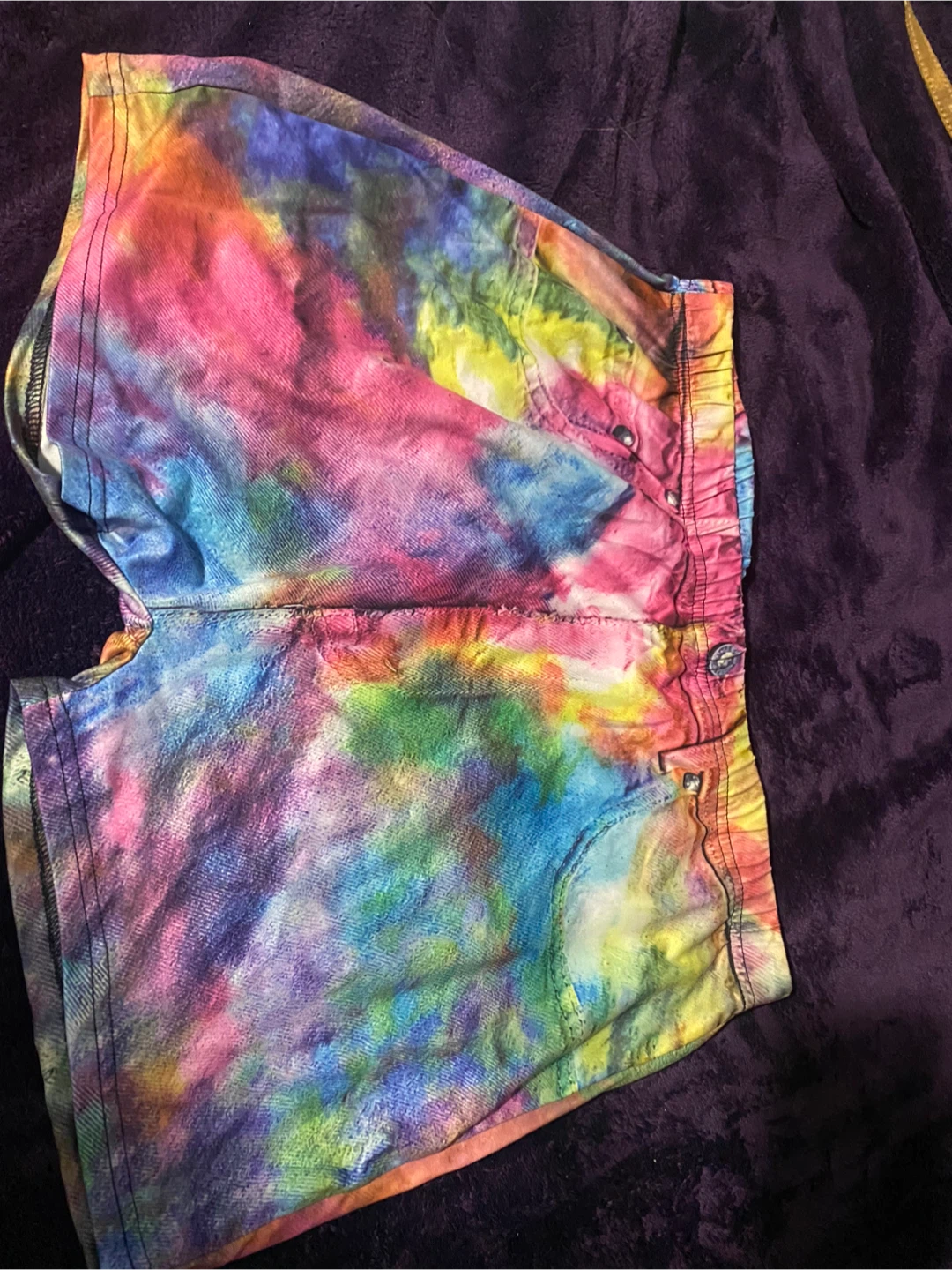 Tie-Dye Denim Shorts