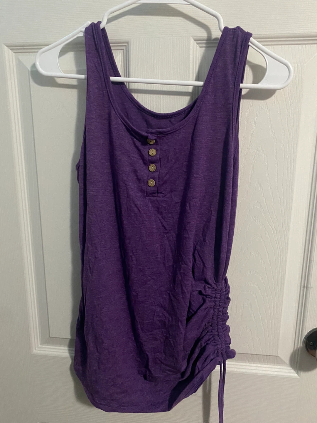 Purple Tank Top with Ruched Side