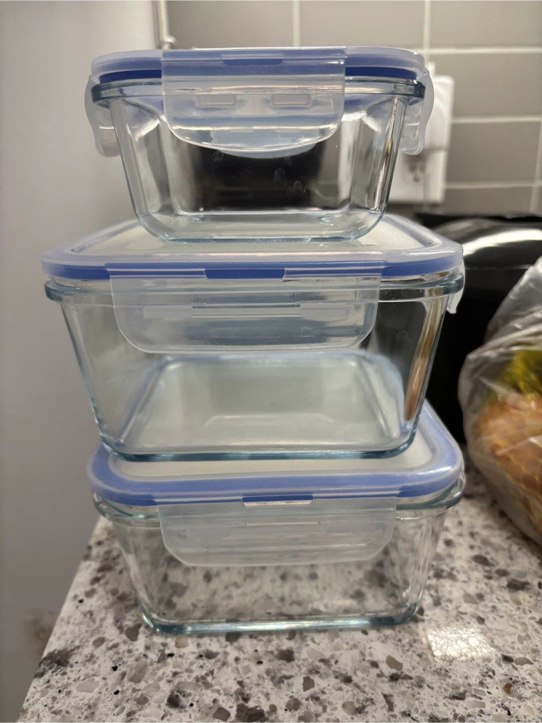 Glass Food Storage Containers with Lids - Set of 3 - photo 3
