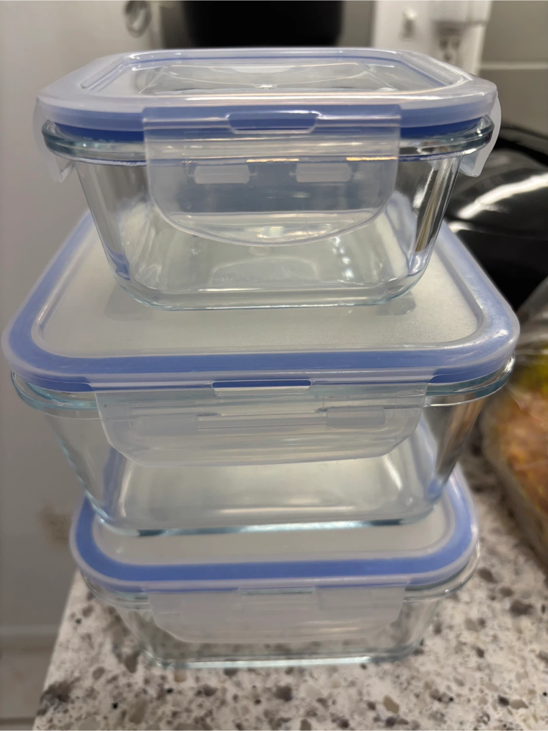 Glass Food Storage Containers with Lids - Set of 3 - photo 2