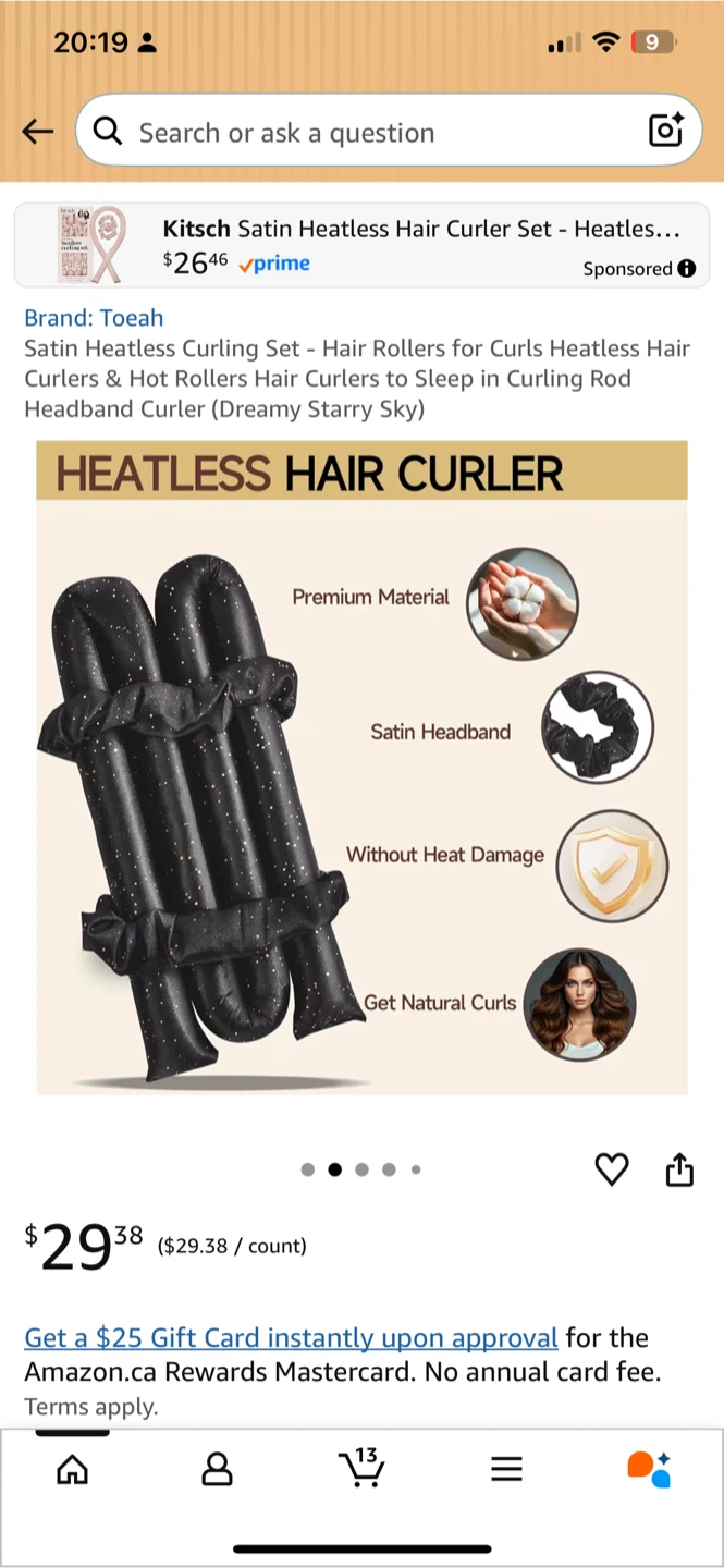 Toe-ah Satin Heatless Hair Curler Set - Dreamy Starry Sky - photo 2