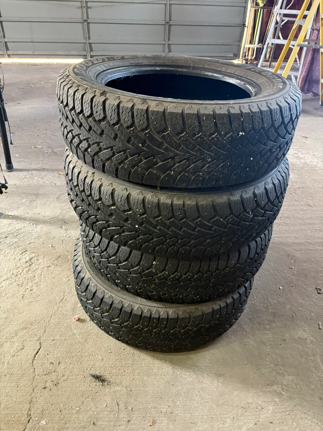 Studded Goodyear Winter Tires - 4x, No Rims - photo 4