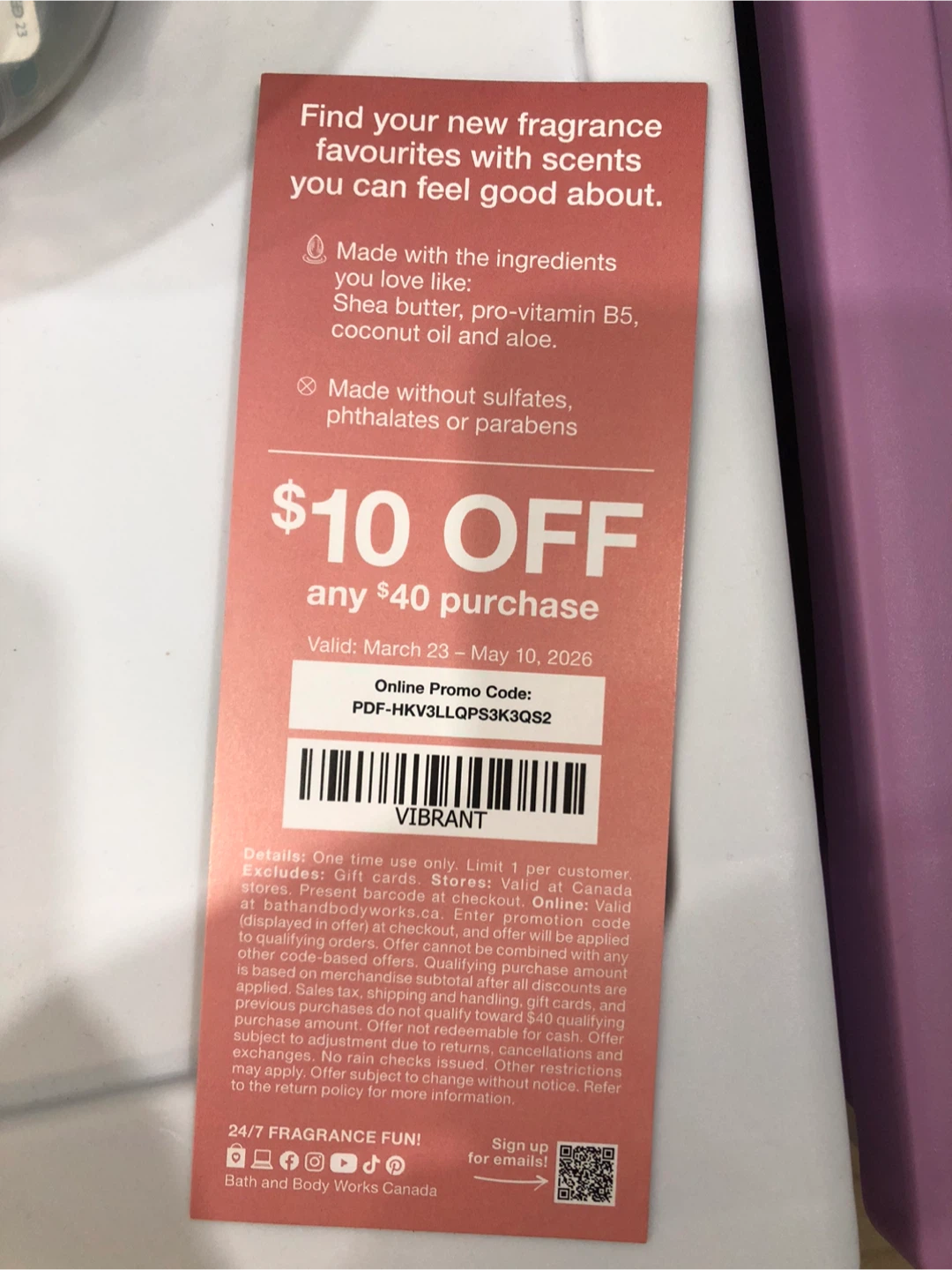 Bath & Body Works $10 OFF Coupon