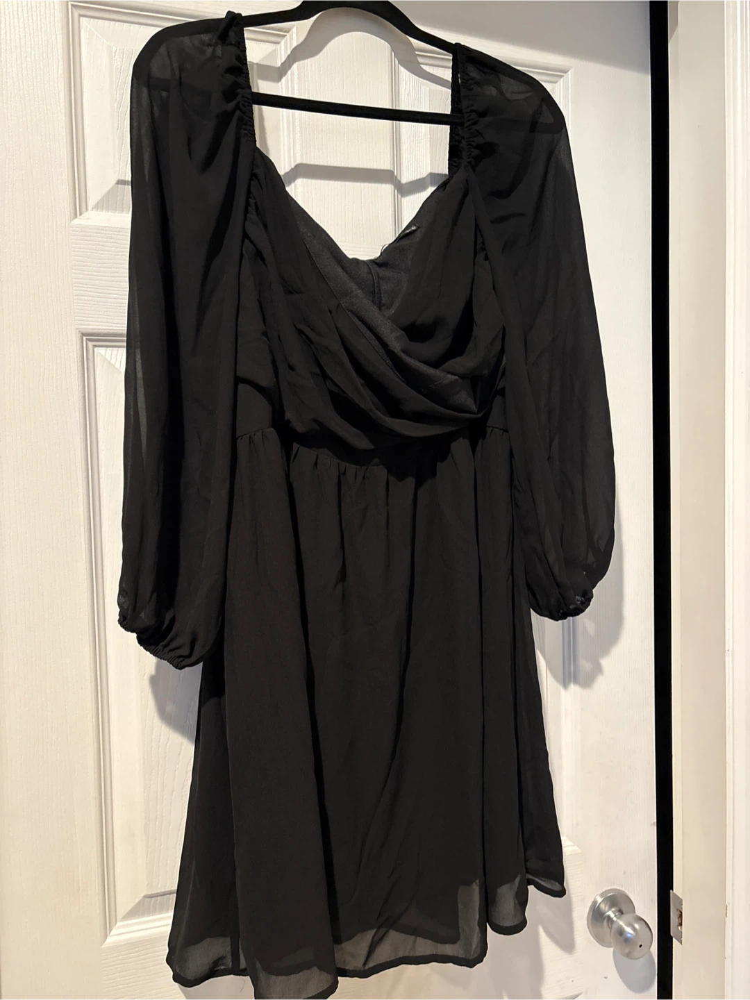 Black Sheer Sleeve Mini Dress - photo 2