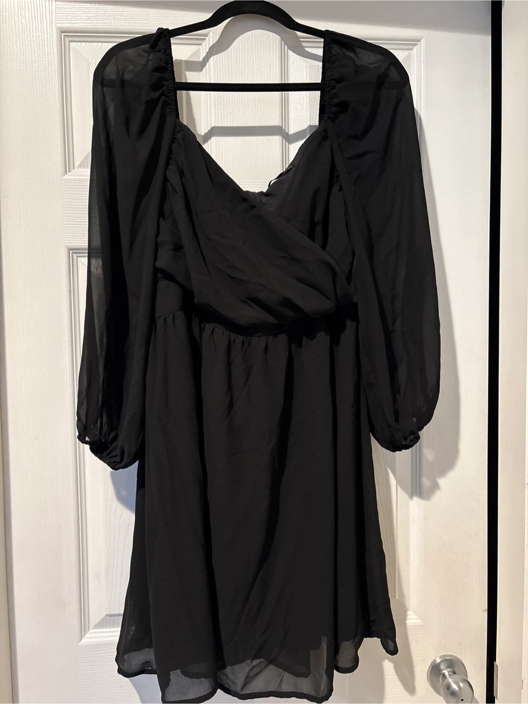 Black Sheer Sleeve Mini Dress - photo 3