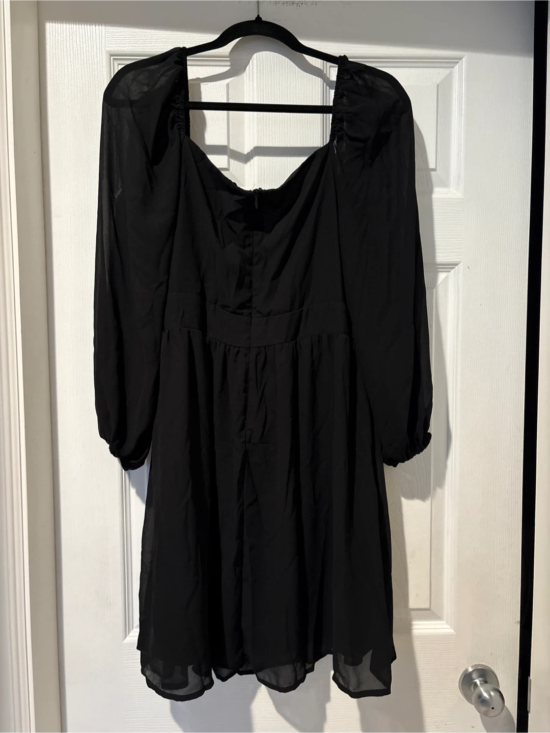 Black Sheer Sleeve Mini Dress - photo 4