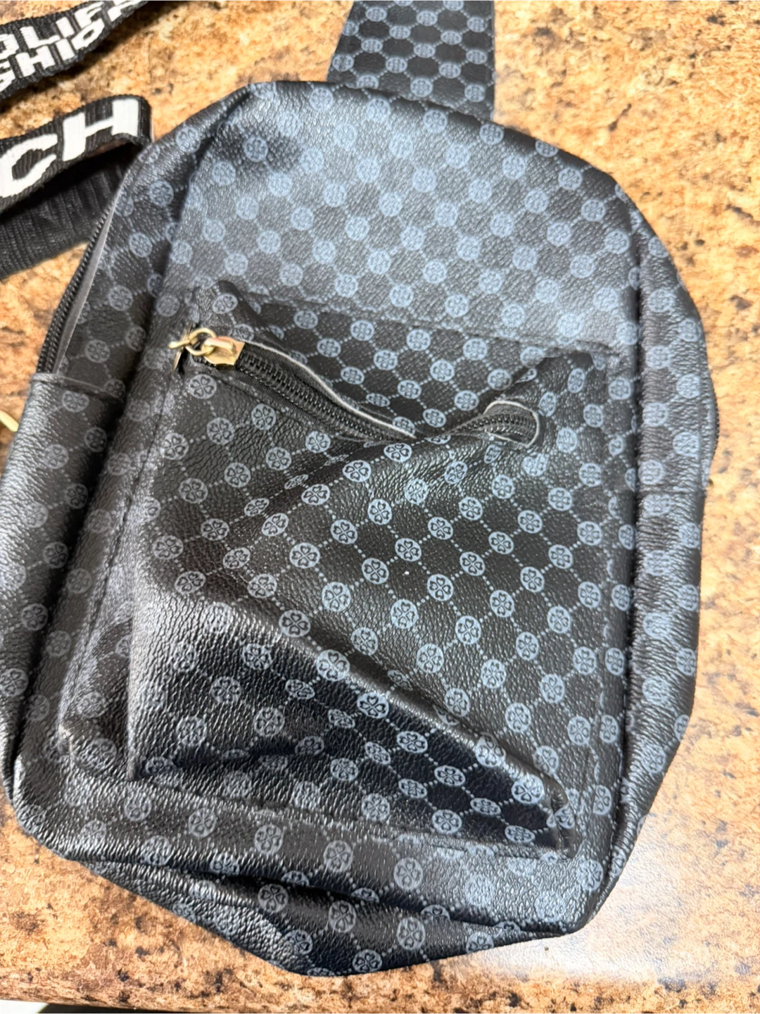 Black Monogrammed Crossbody Sling Bag - photo 3