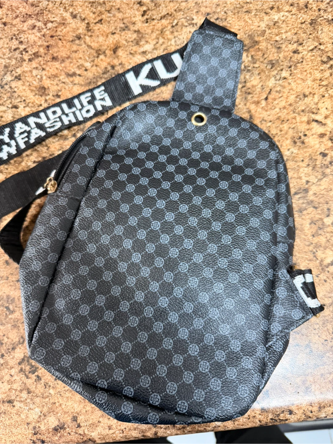 Black Monogrammed Crossbody Sling Bag - photo 4
