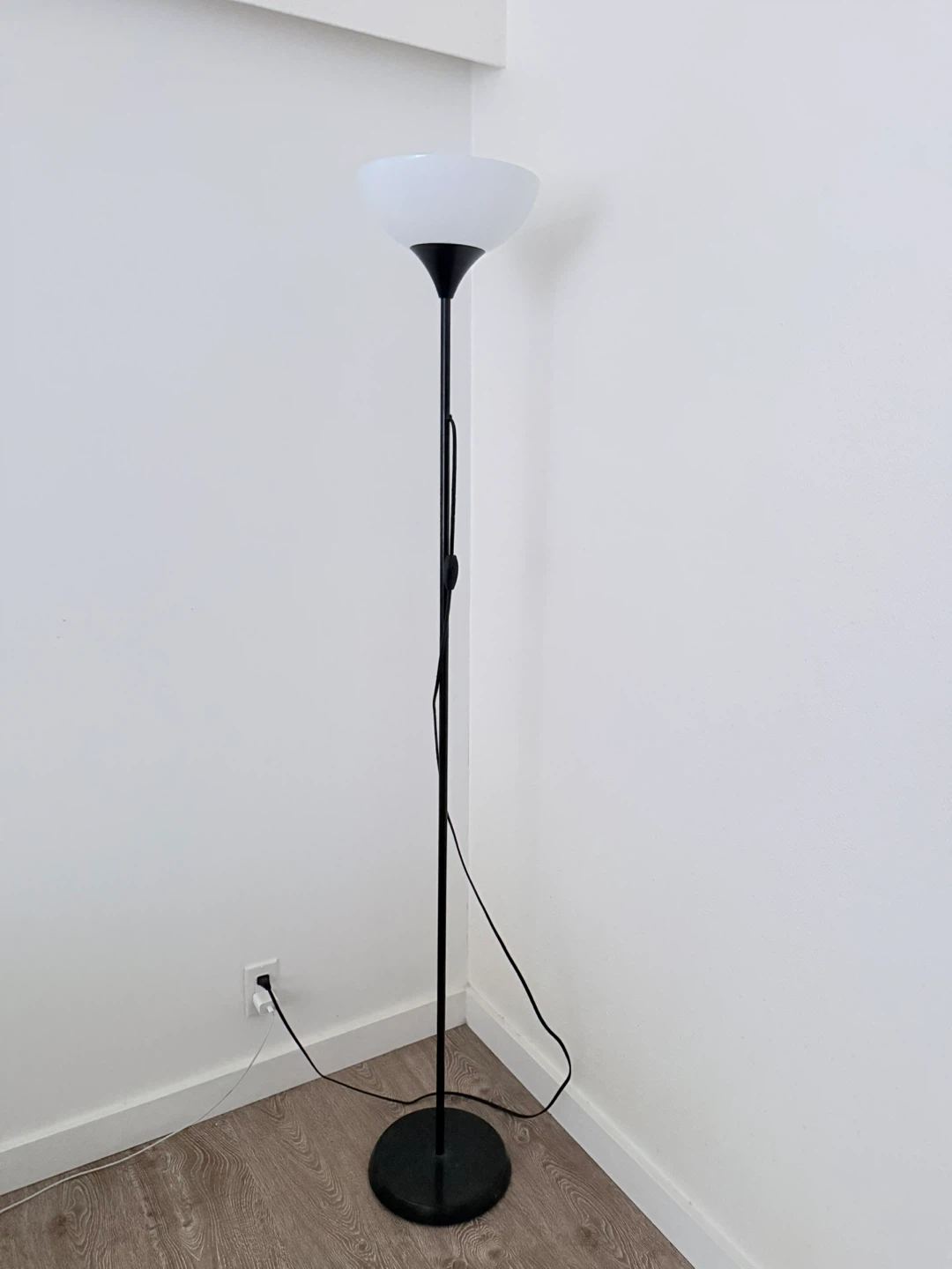 Black Floor Lamp with Frosted Shade - photo 2