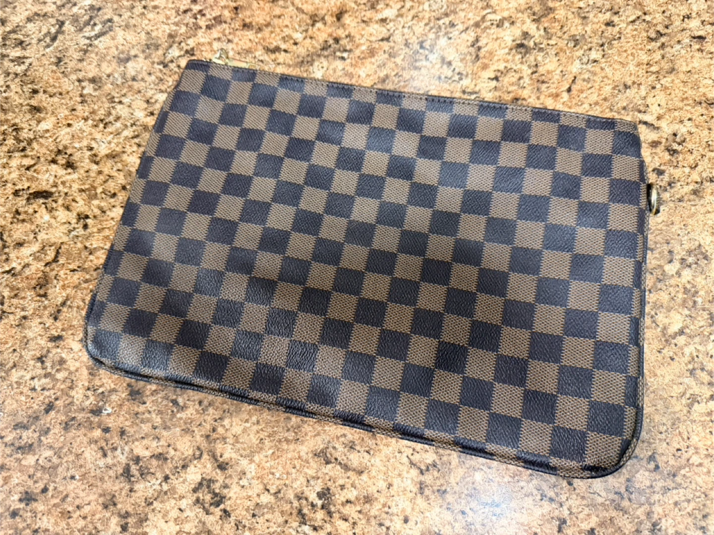 Brown Checkered Clutch Pouch - photo 2