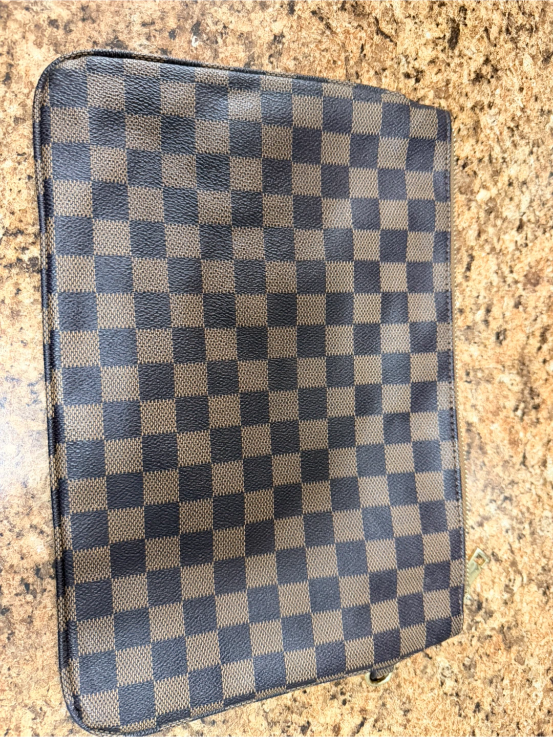 Brown Checkered Clutch Pouch - photo 4
