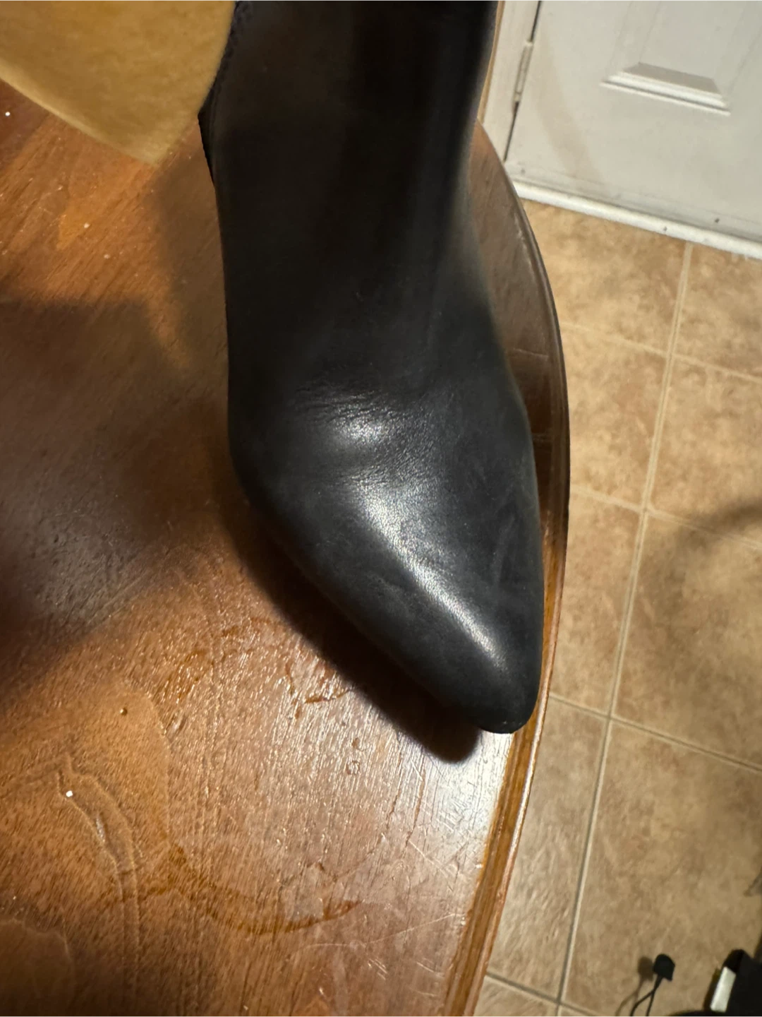 Black Leather Knee-High Boots - photo 2