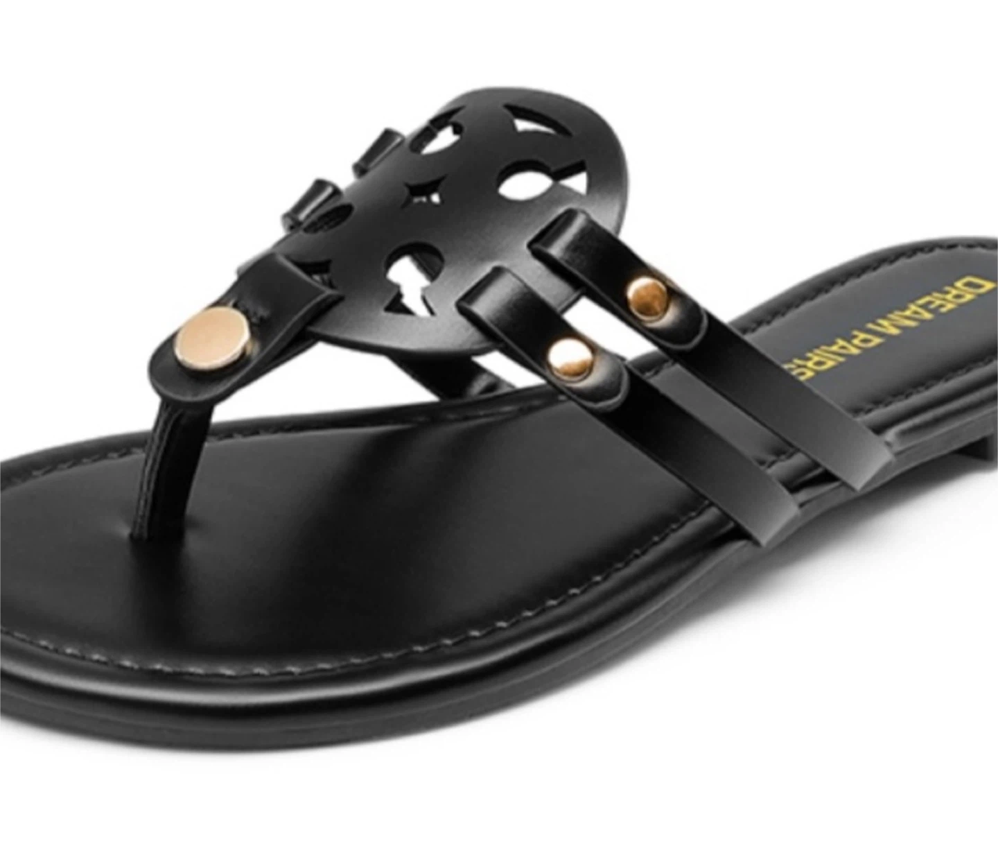 Dream Pairs Black Thong Sandals