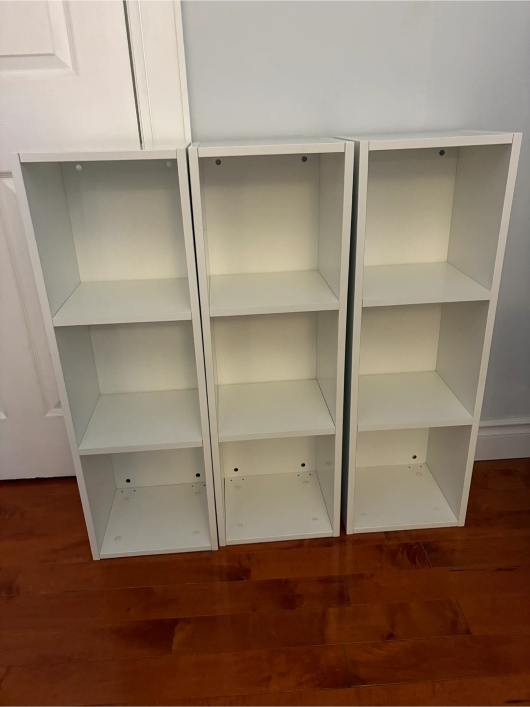 Set of 3 White IKEA Bookcases - photo 2