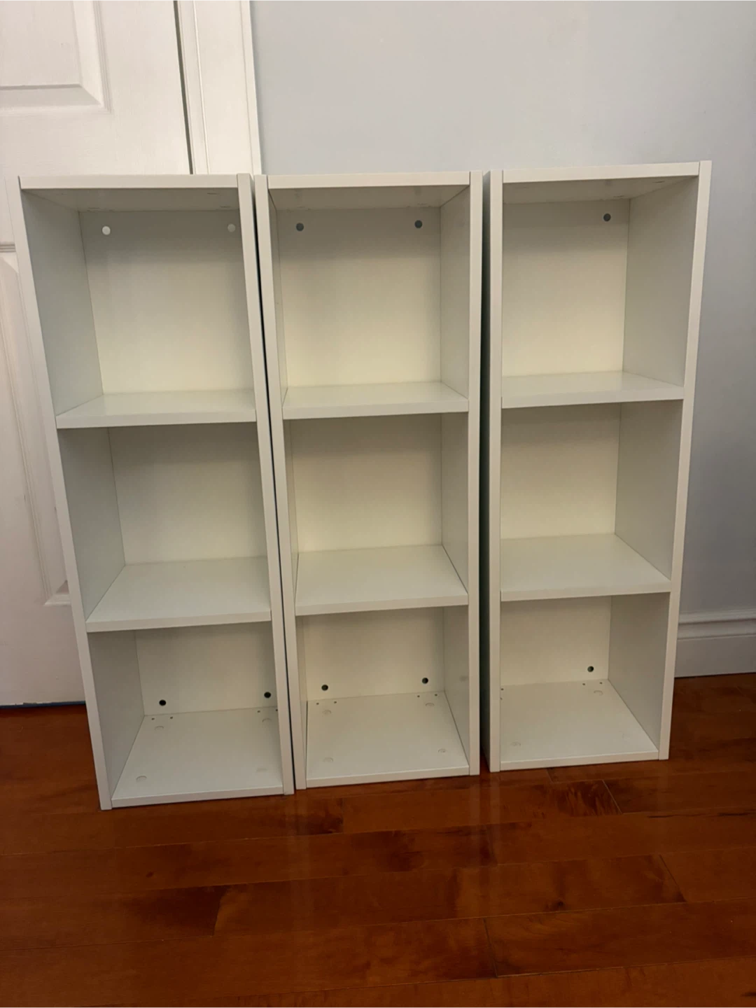 Set of 3 White IKEA Bookcases