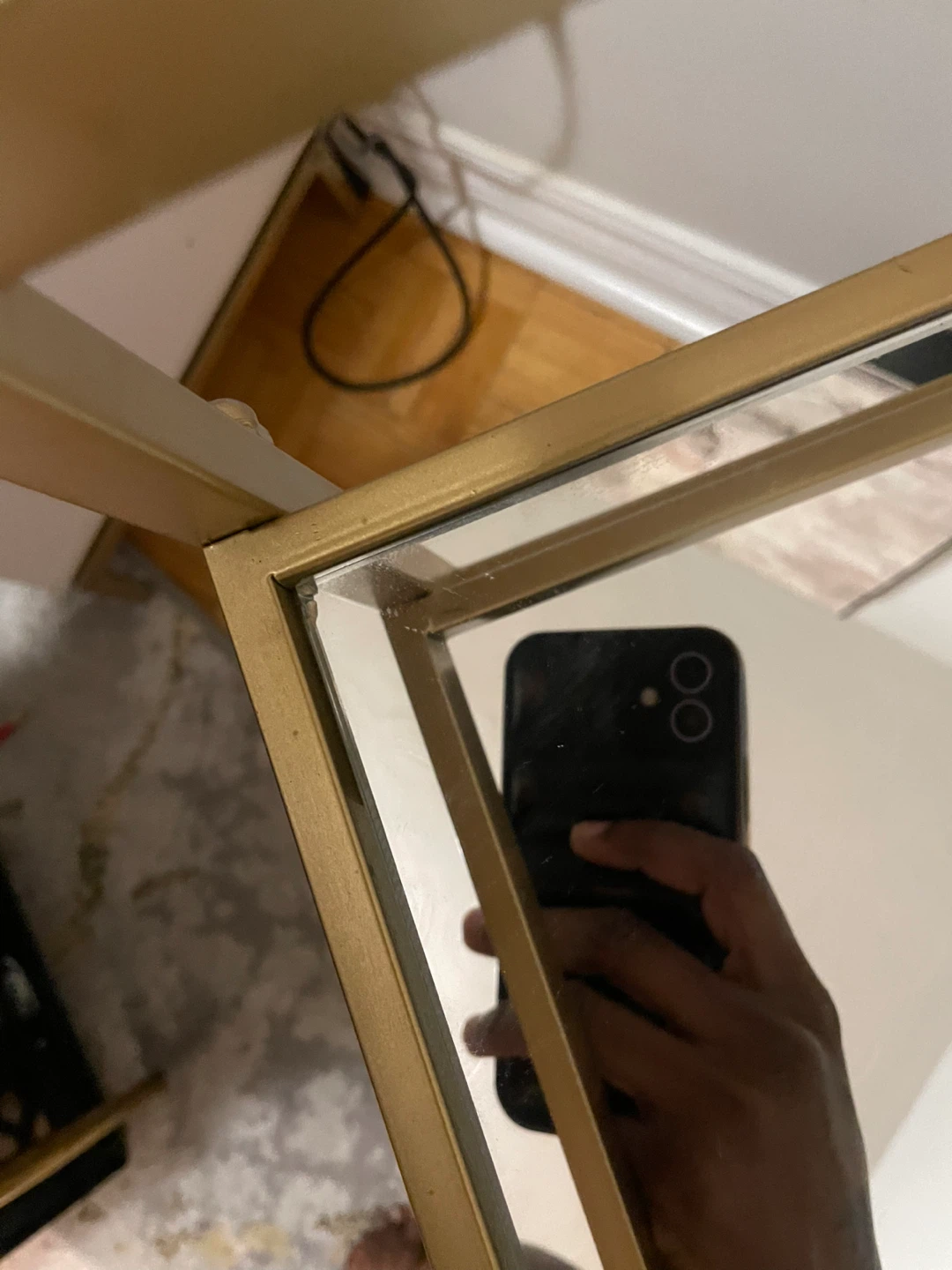 Multi Purpose Gold Bar Cart with Mirrored Shelves - photo 2