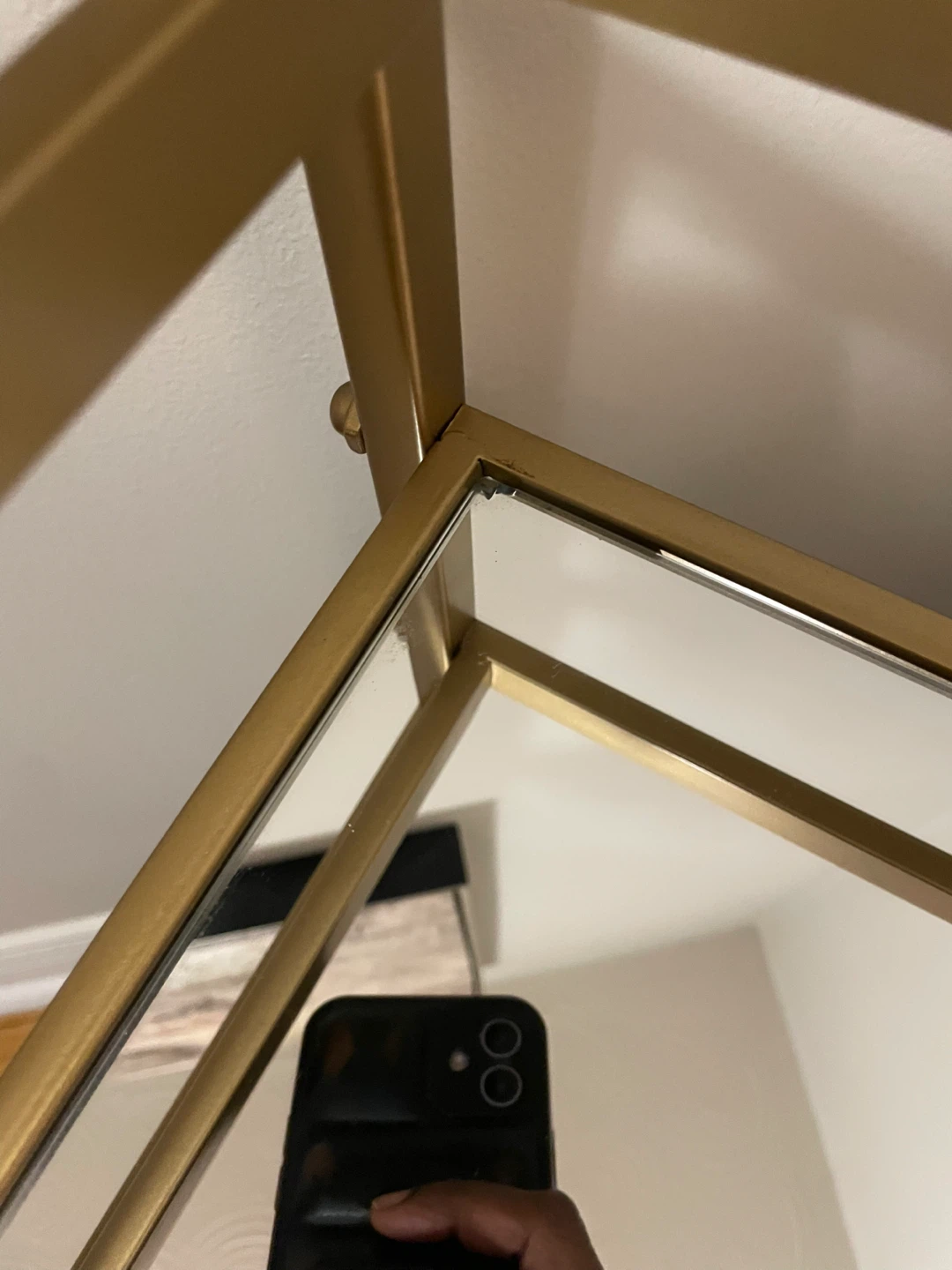 Multi Purpose Gold Bar Cart with Mirrored Shelves - photo 3