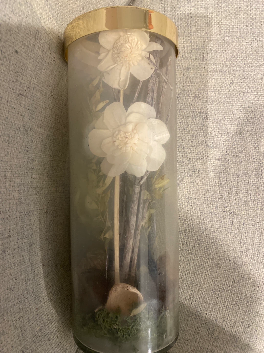 Decorative Glass Jar with Dried Flowers