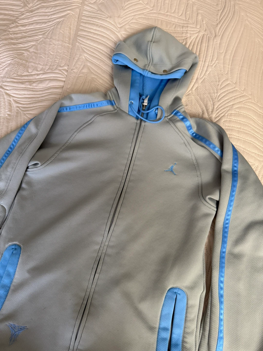 Jordan Zip-Up Hoodie Jacket Gray Blue - photo 4