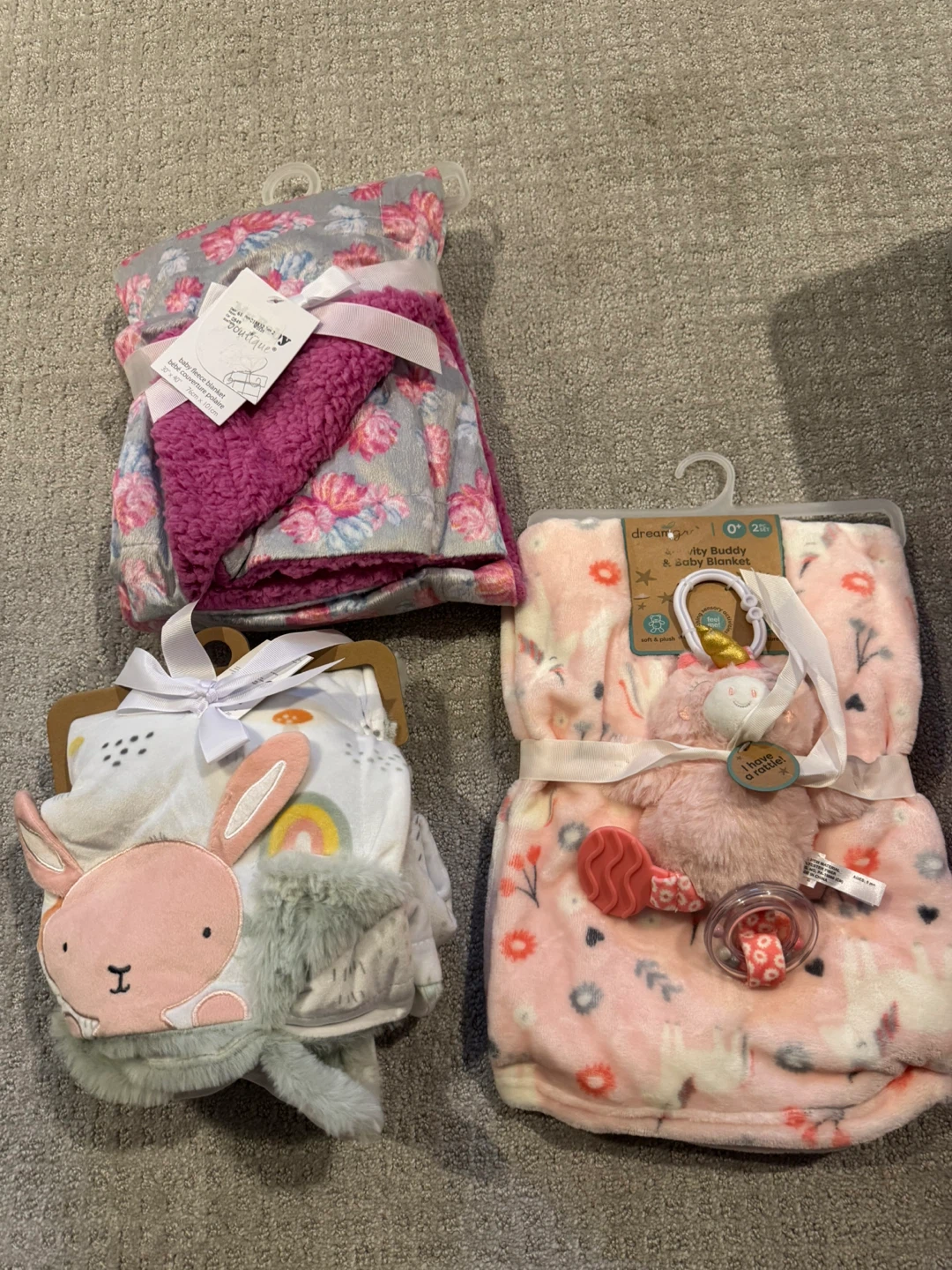 Baby Fleece Blankets - Set of 3