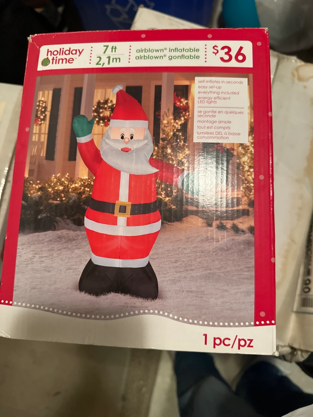 Holiday Time 7 ft Airblown Inflatable Santa Claus