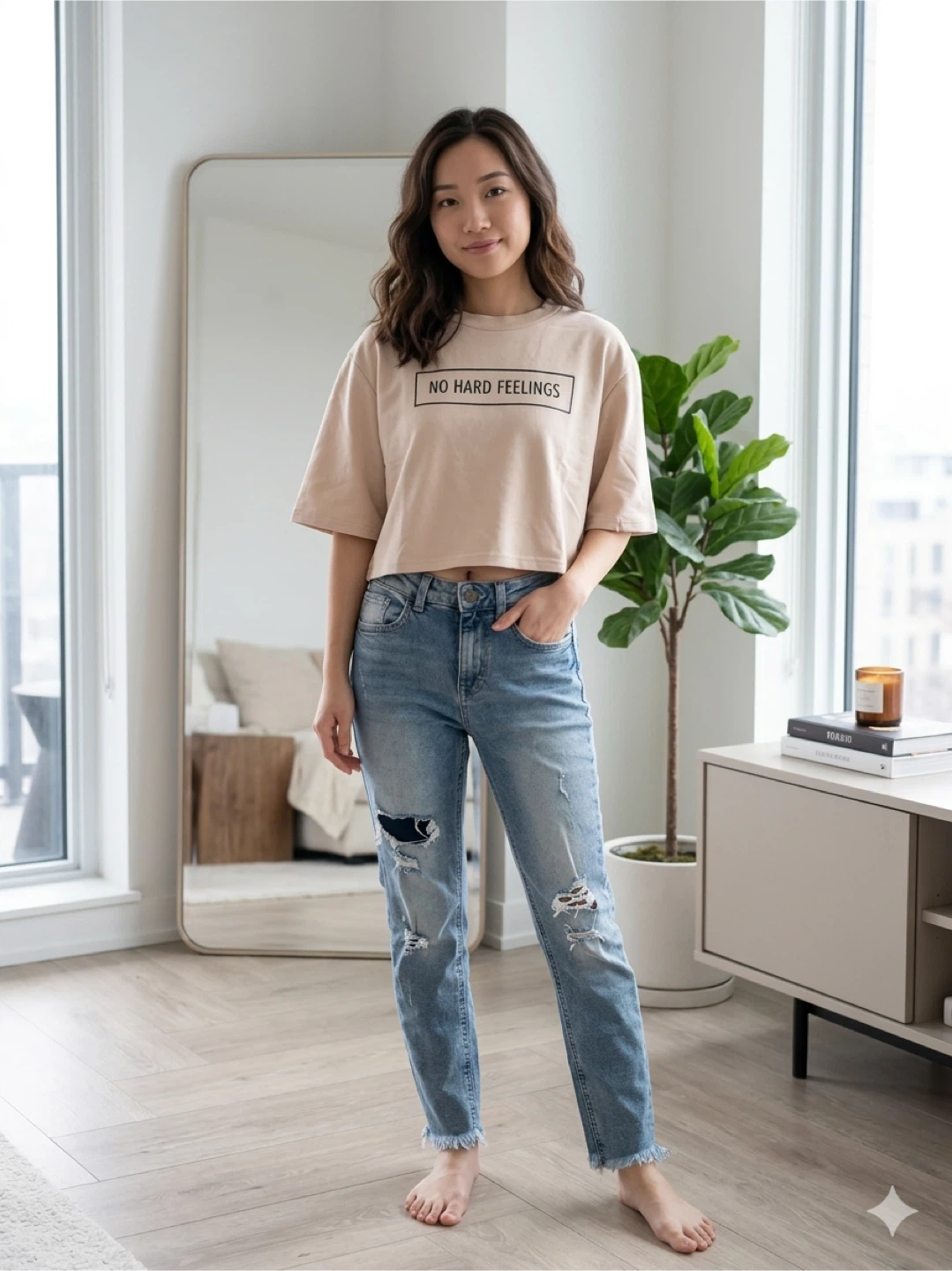 Forever 21 Light Wash Distressed Denim Jeans - 27"