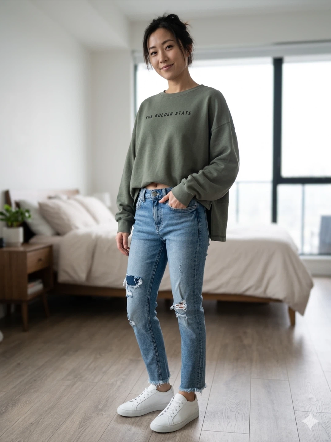 Forever 21 Light Wash Distressed Denim Jeans - 27" - photo 3