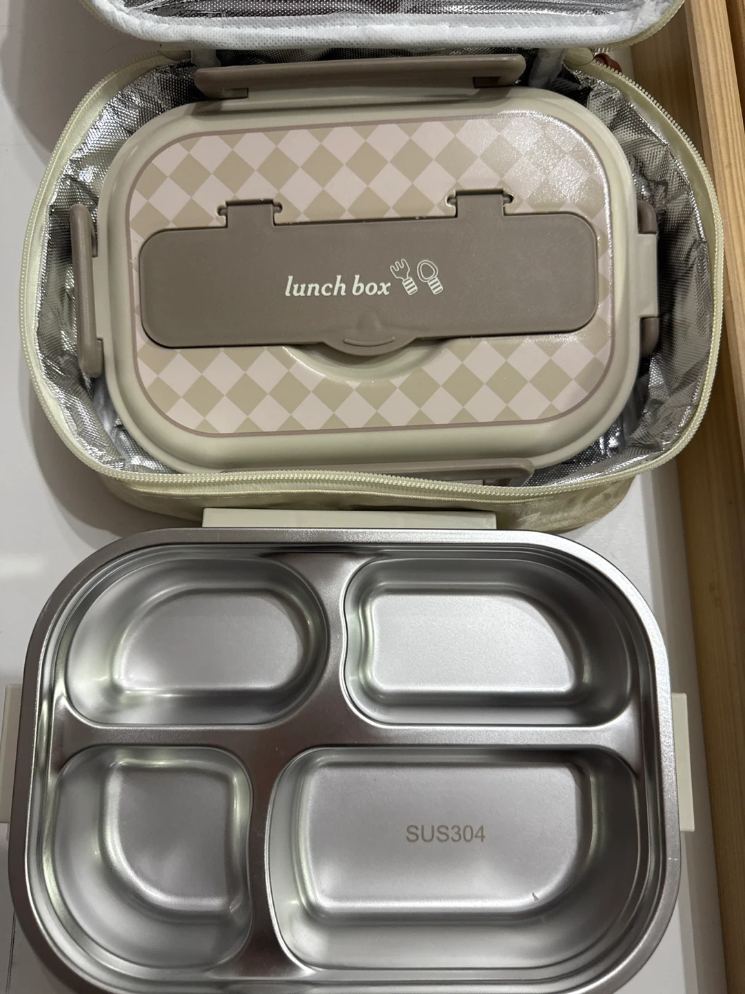 Stainless Steel Bento Lunch Box with Insulated Bag