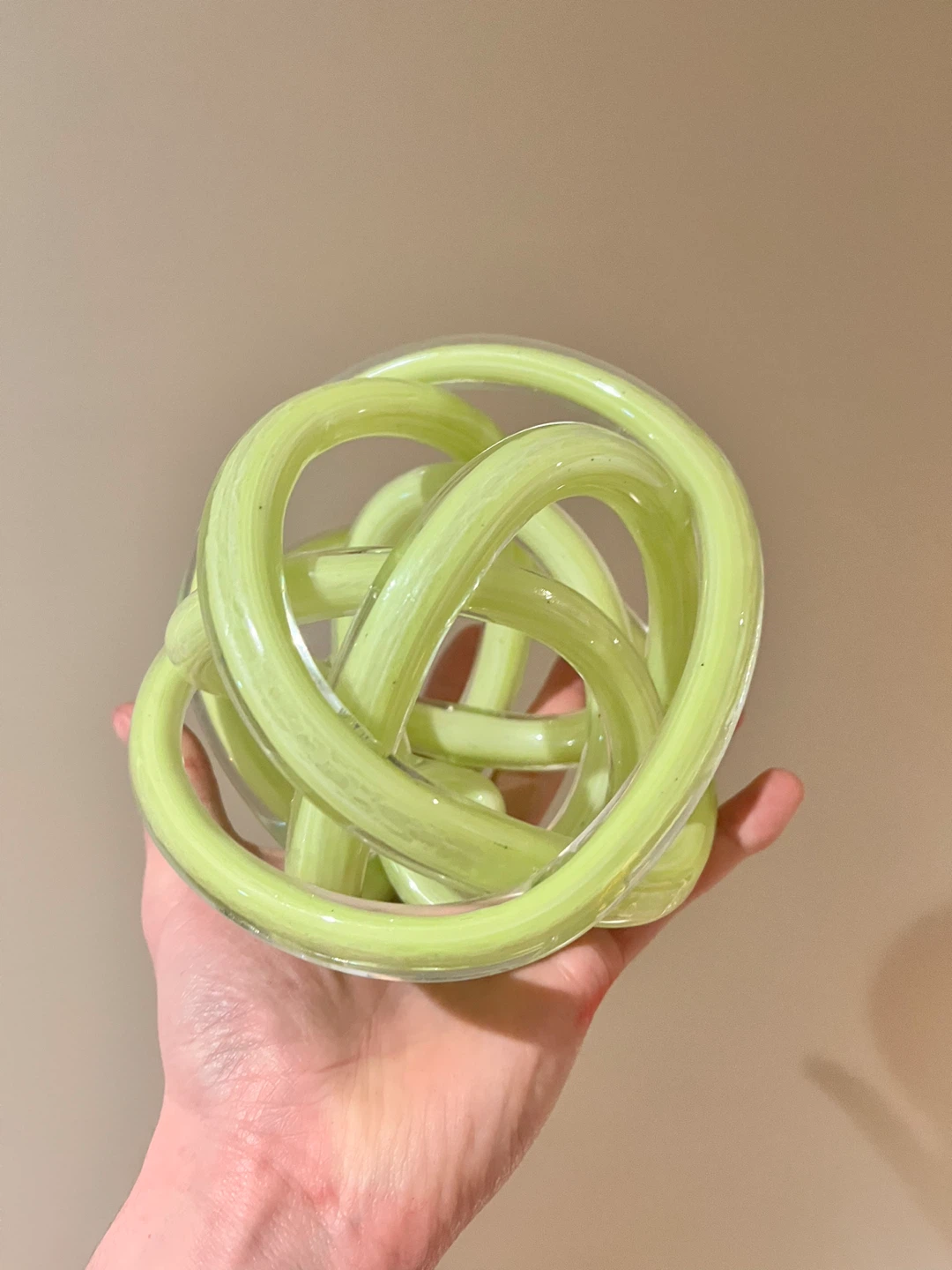 Glass Knot Sculpture - Light Green