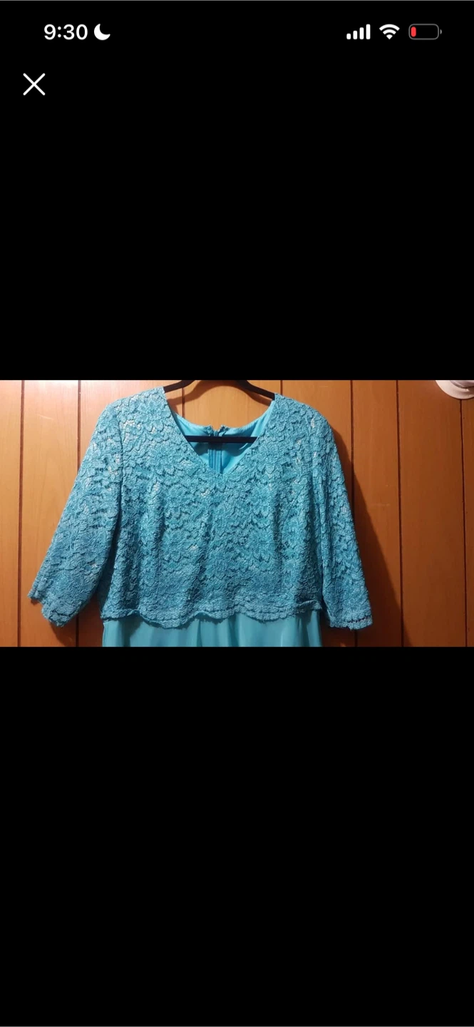 Teal Lace Top & Chiffon Skirt Evening Dress - photo 4