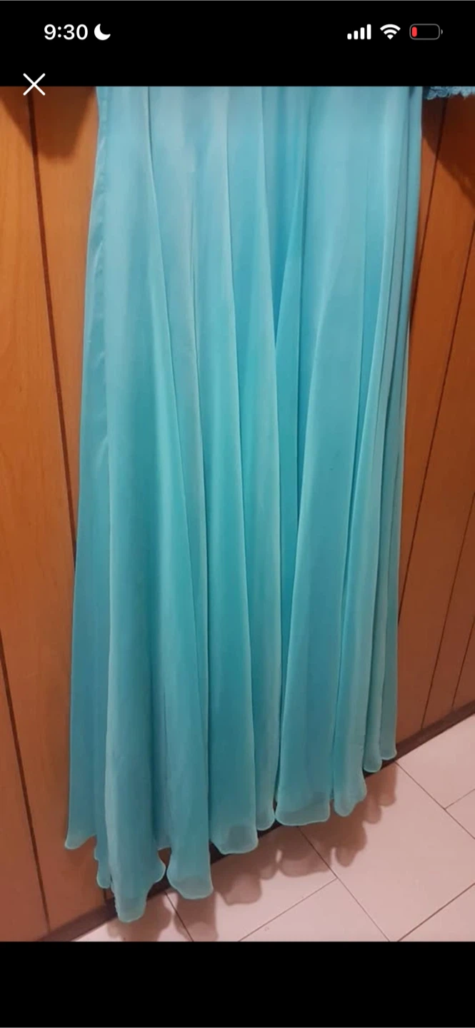 Teal Lace Top & Chiffon Skirt Evening Dress - photo 5