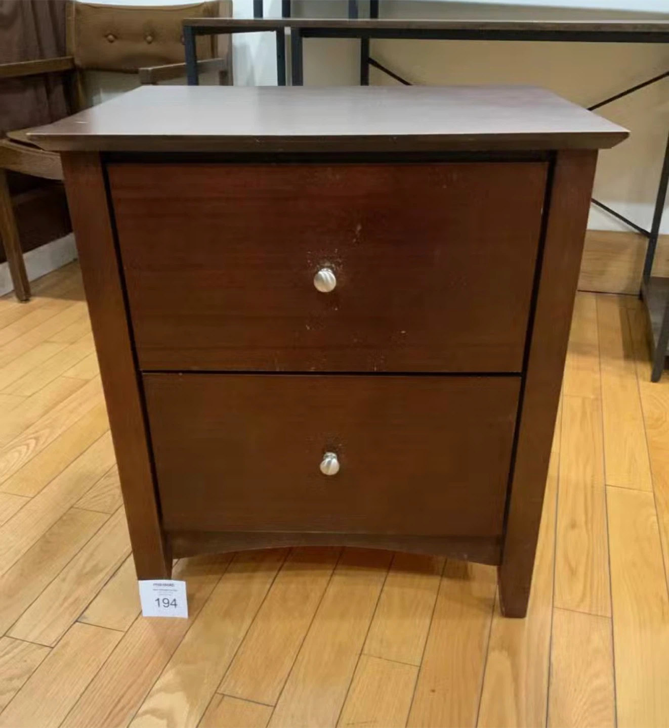 Dark Brown 2-Drawer Nightstand