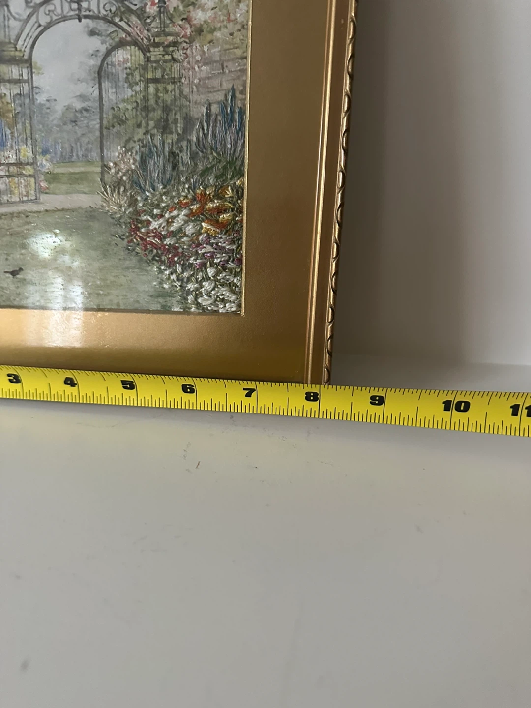 Framed Watercolour Painting of a Garden Gate - photo 3