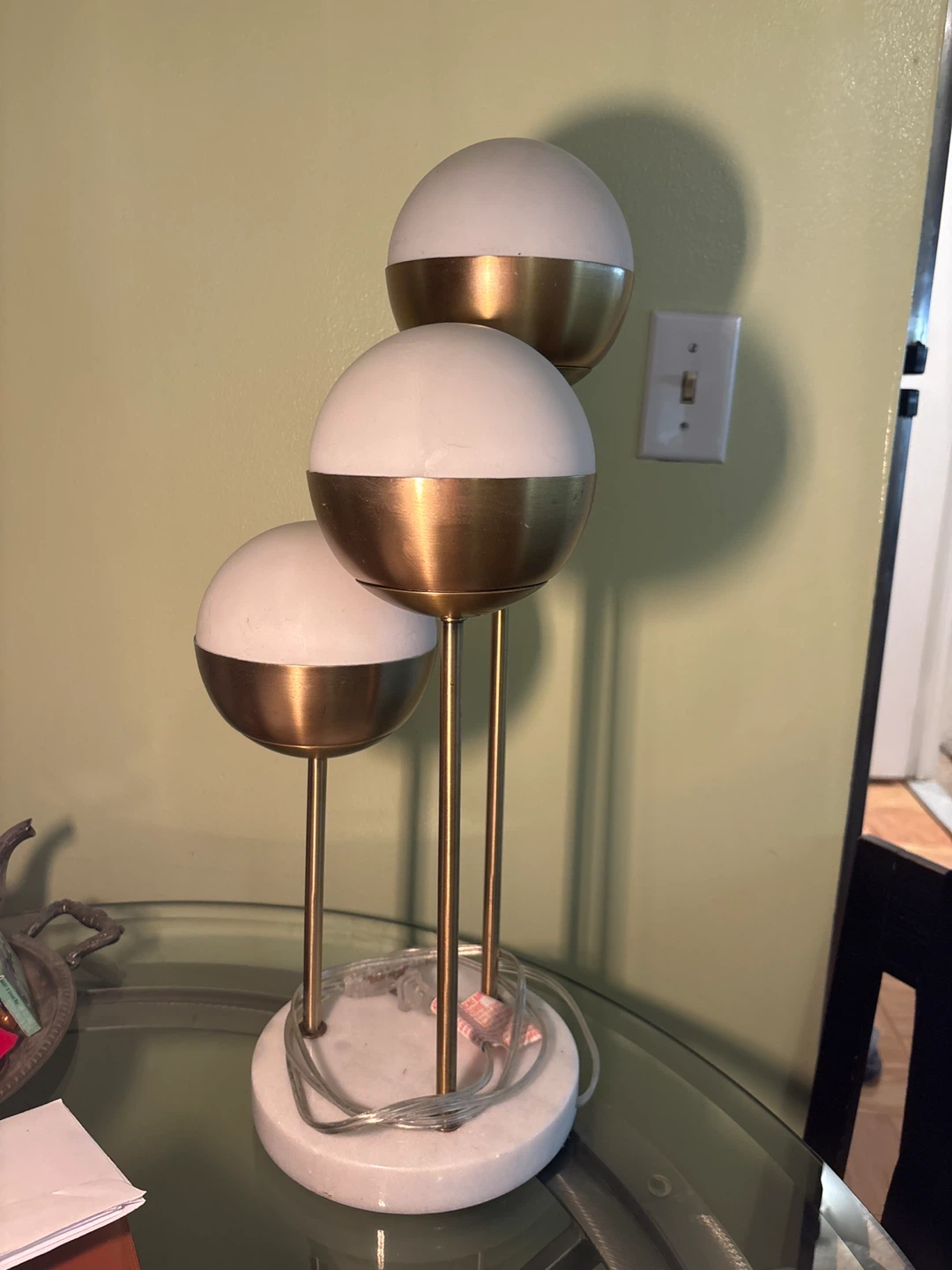 Mid-Century Modern Style 3-Light Globe Table Lamp