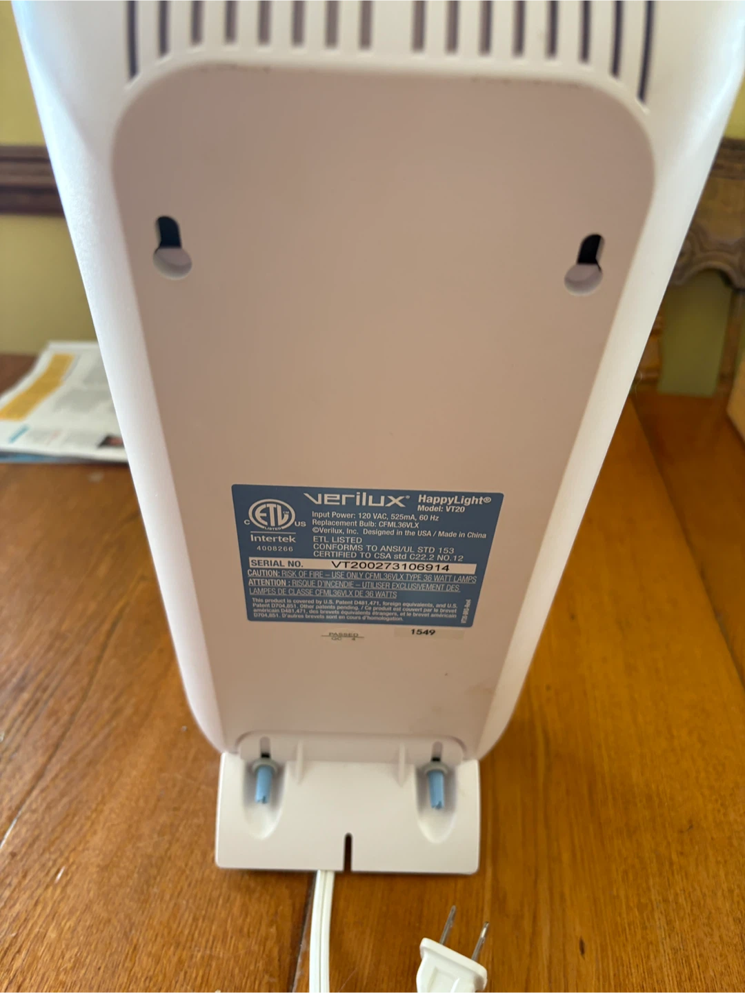 Verilux HappyLight VT20 Light Therapy Lamp - photo 4