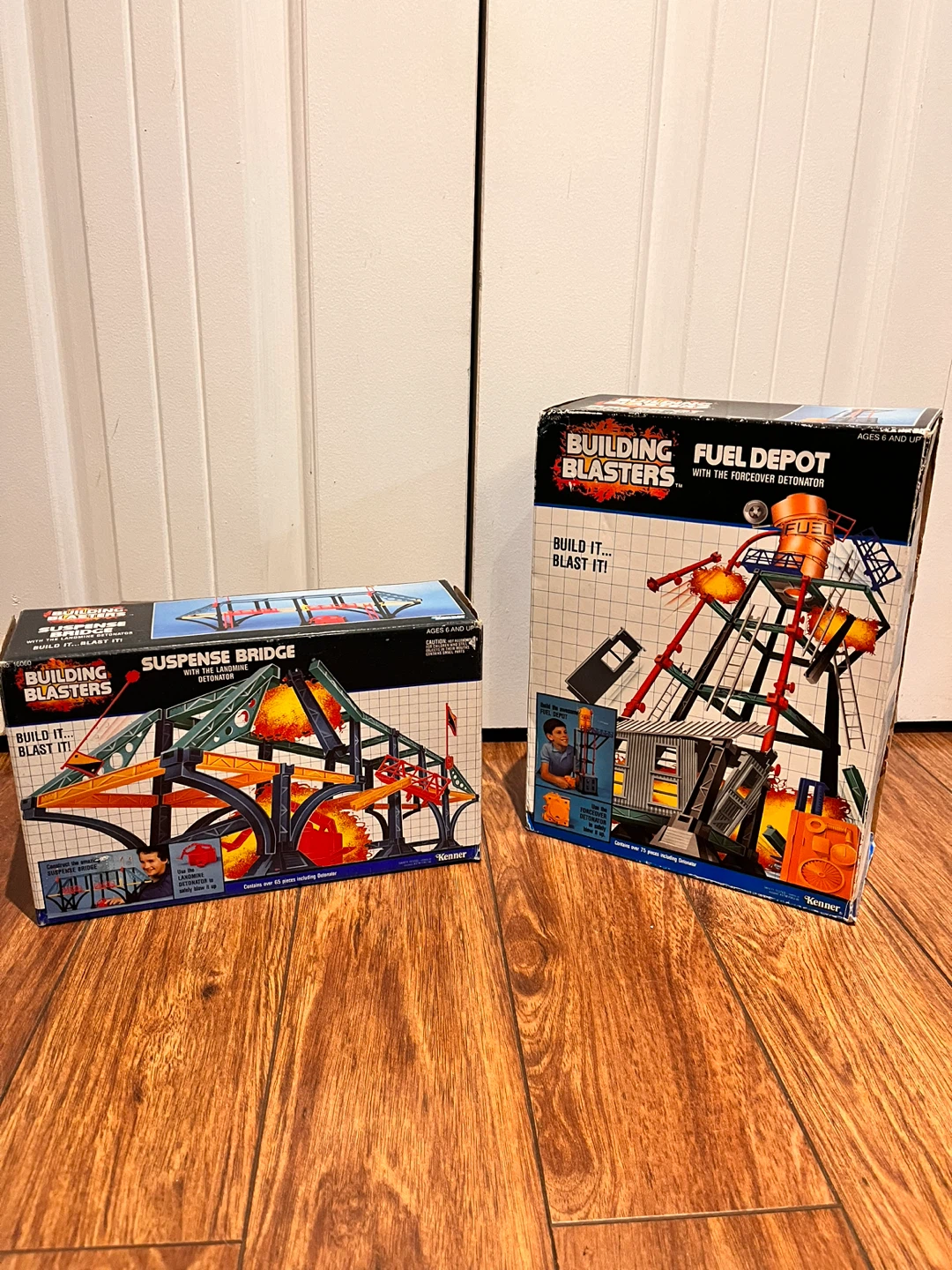1980s Building Blasters Suspense Bridge and Fuel Depot Toy Sets