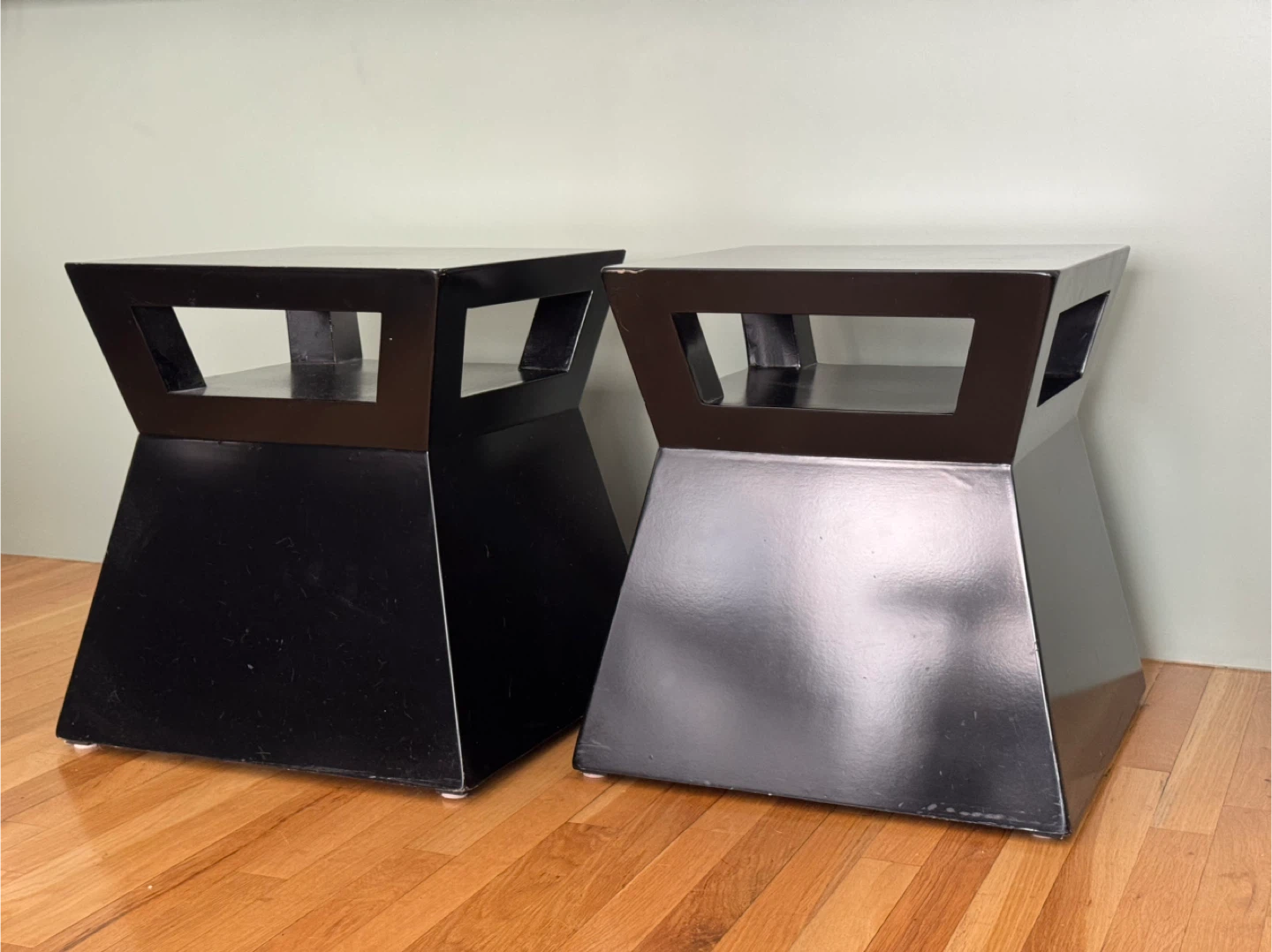 Pair of Black Side Tables