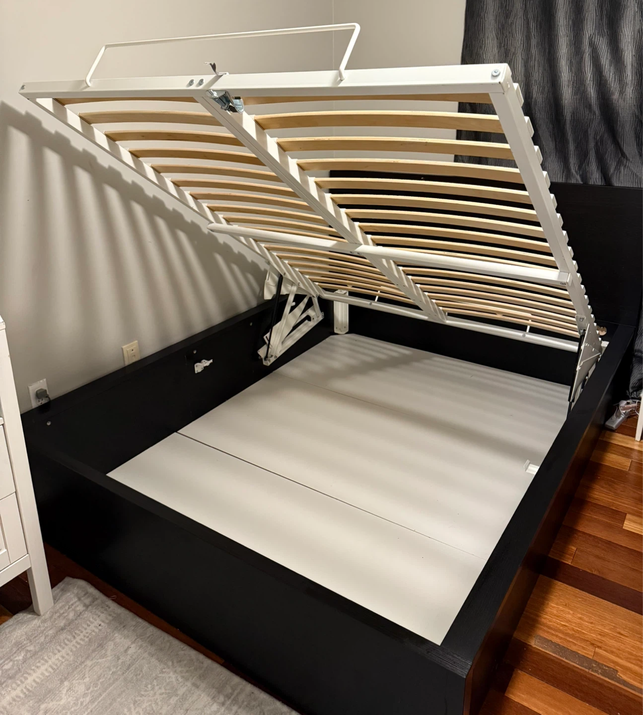 Black Storage Queen Bed Frame with Lift-Up Slats - photo 2