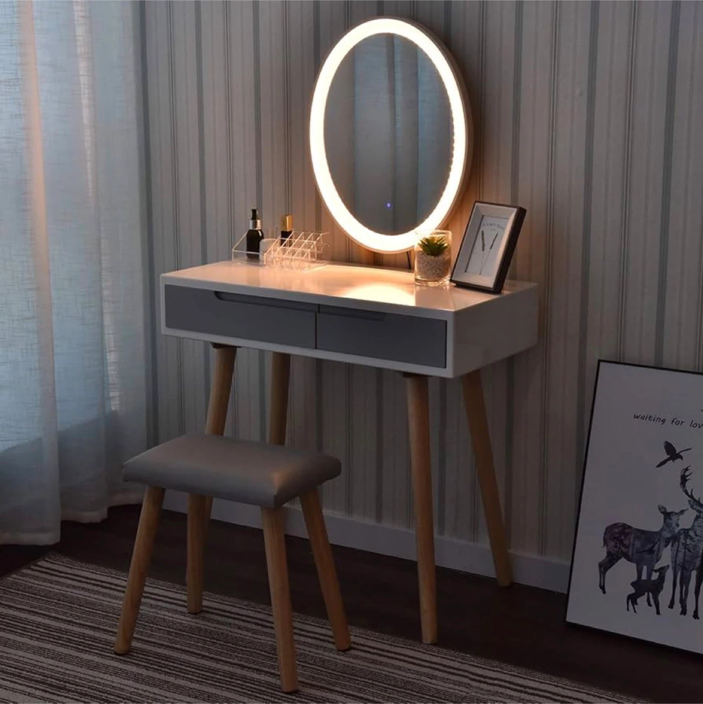 Oval Vanity Mirror with LED Light