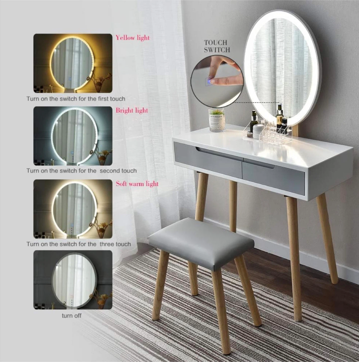 Oval Vanity Mirror with LED Light - photo 3