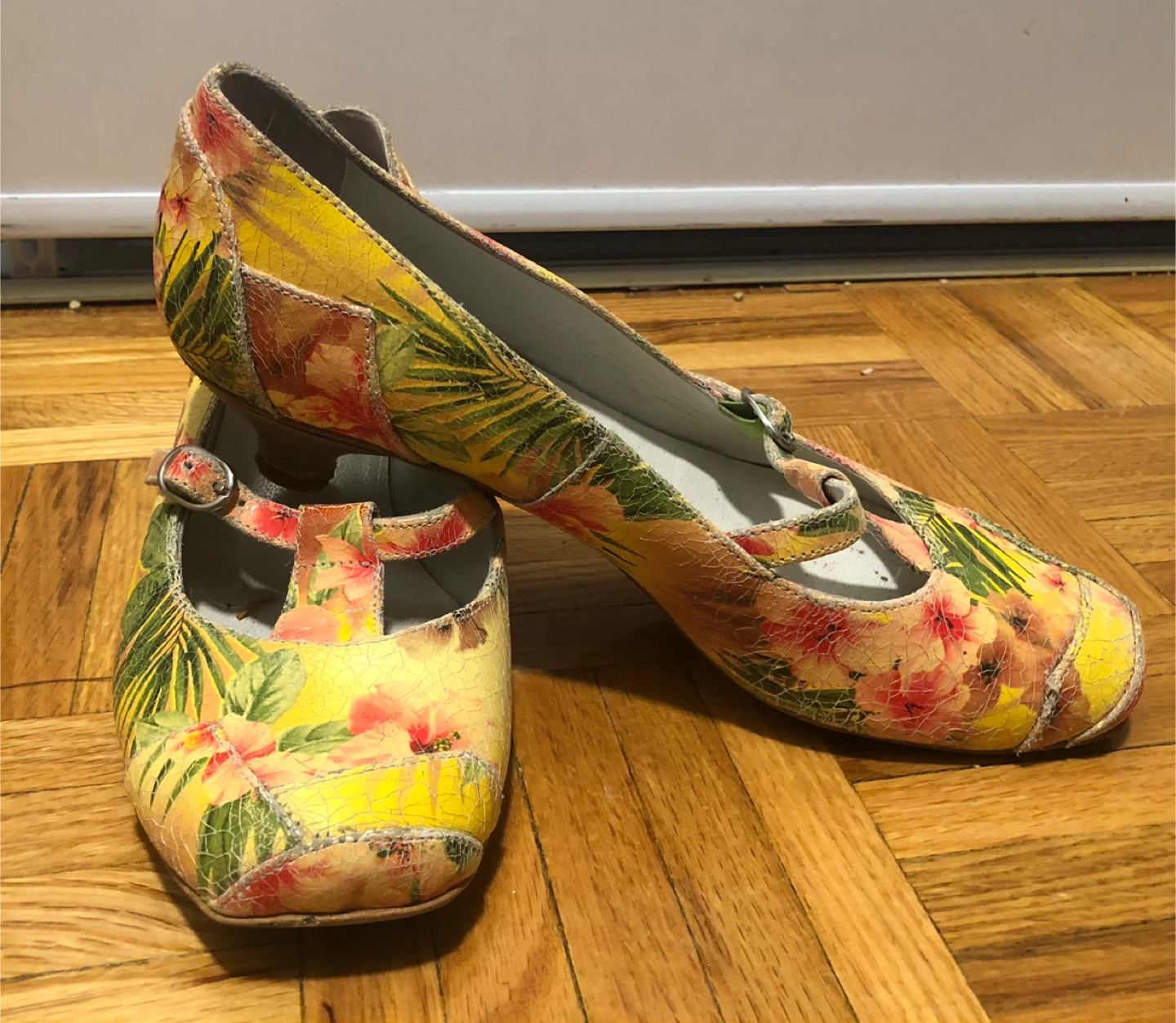 Grinto Floral Print Low Heels