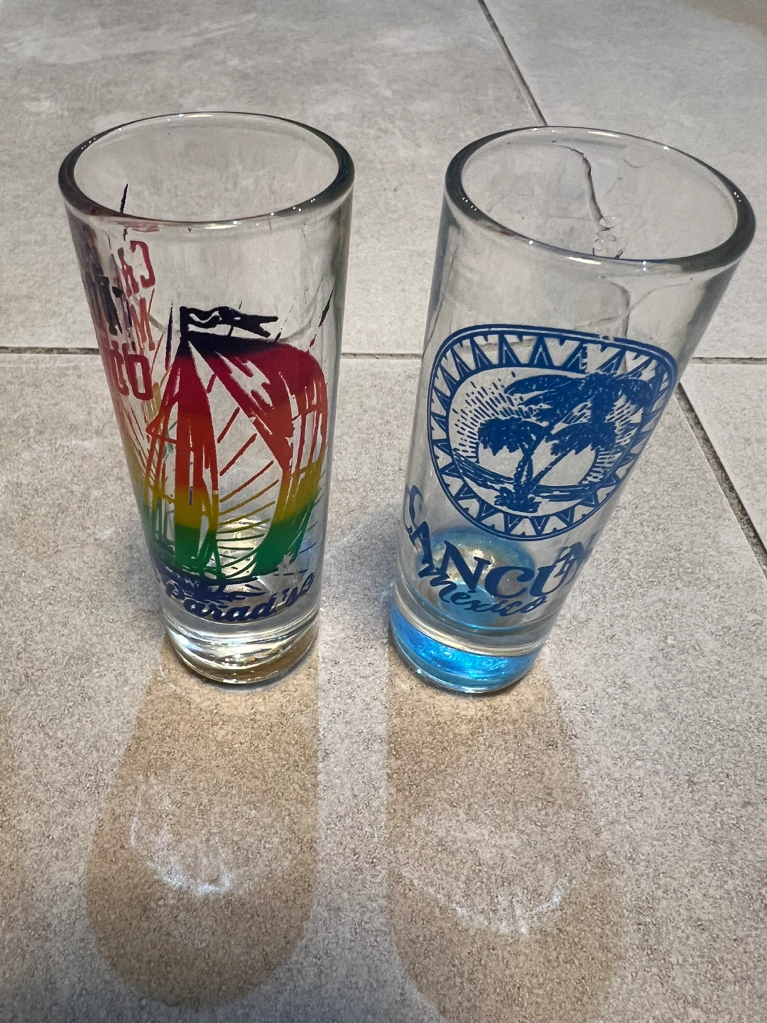 Set of 2 souvenir shot glasses