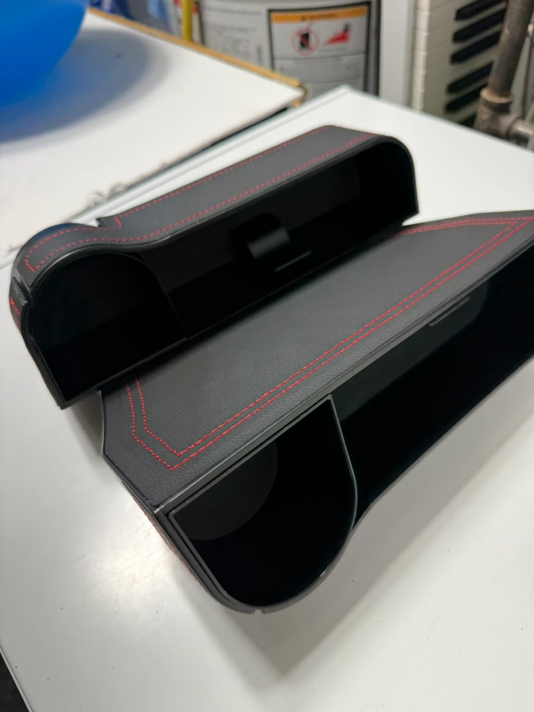 Car Seat Gap Organizer Black with Red Stitching - photo 3