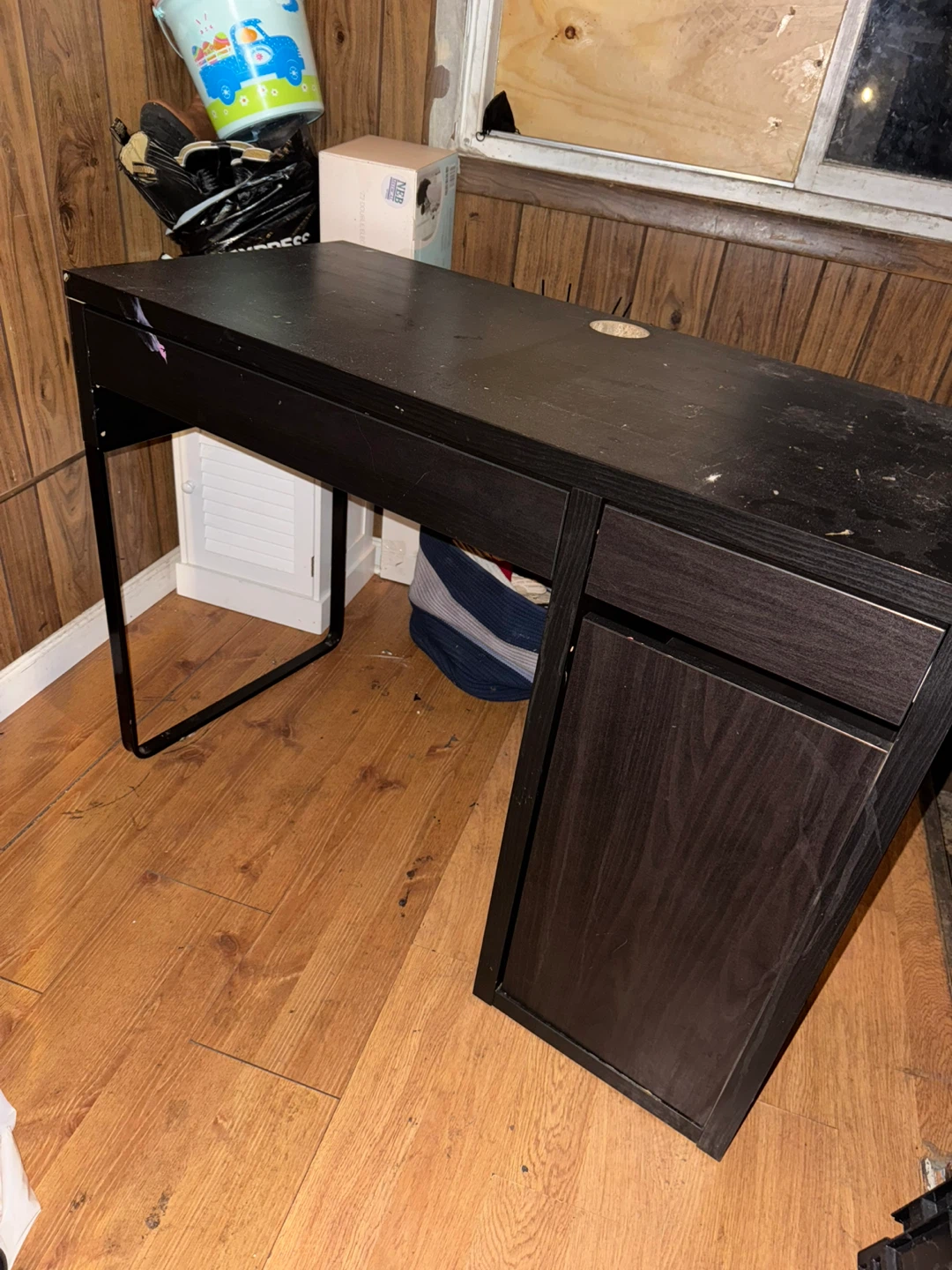 FREE!! Dark Wood Desk with Drawers - photo 3