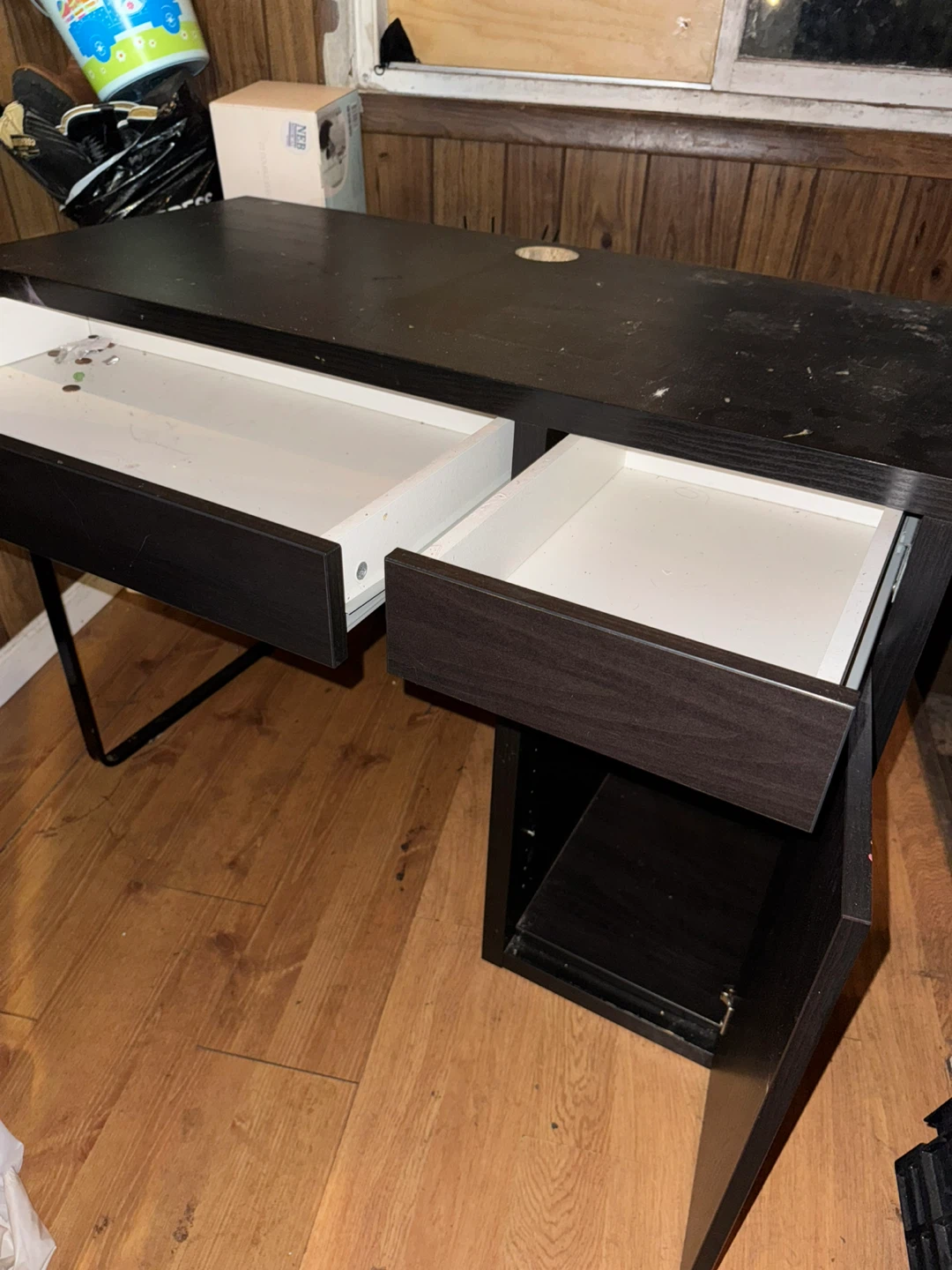 FREE!! Dark Wood Desk with Drawers - photo 2