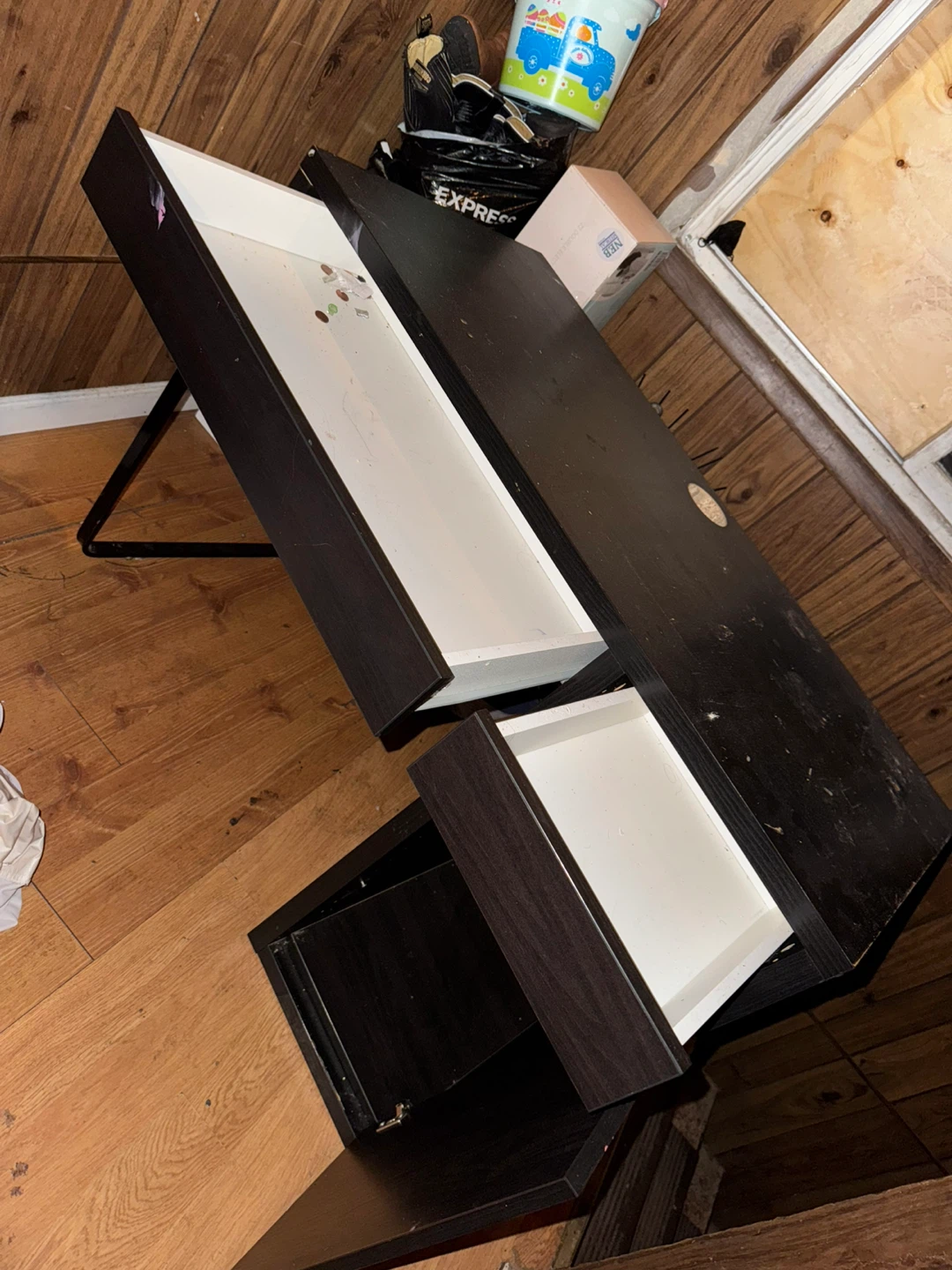 FREE!! Dark Wood Desk with Drawers - photo 4