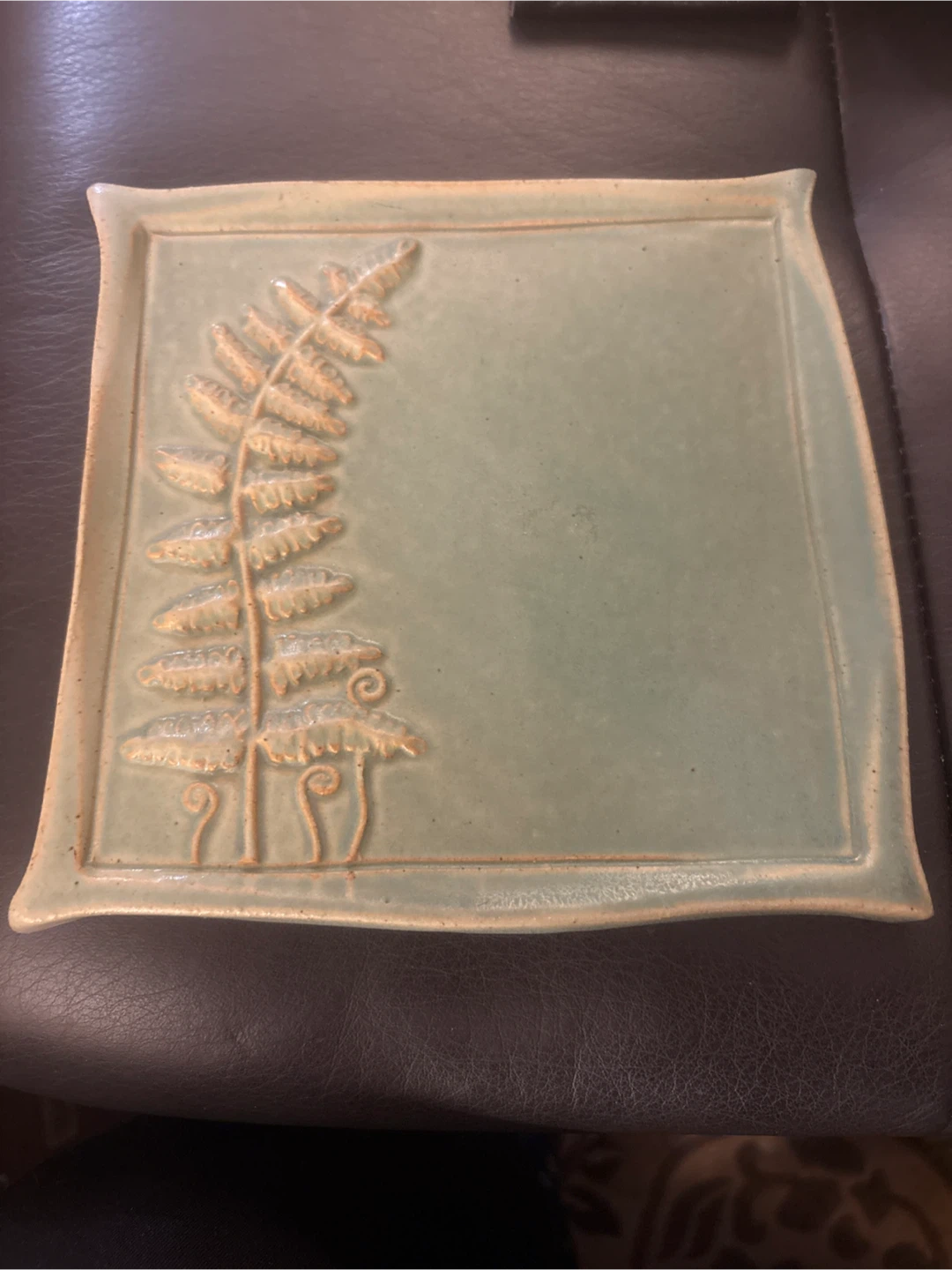 Fern Embossed Ceramic Plate - Made in Canada