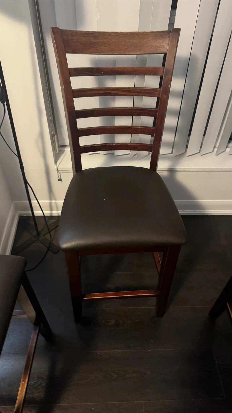 Four Wooden Dining/bar/high Chairs Padded Seat-should go ASAP - photo 3