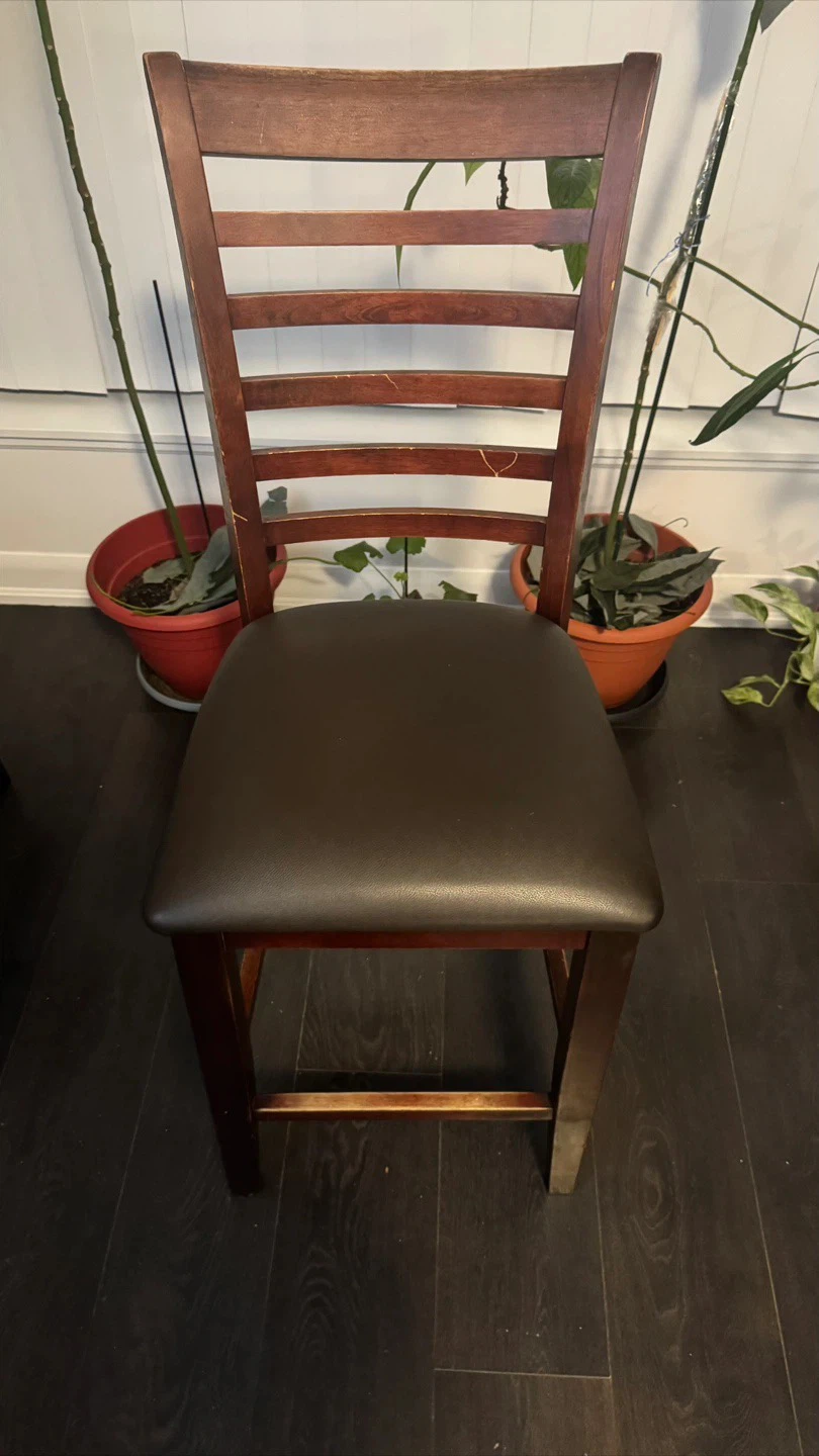 Four Wooden Dining/bar/high Chairs Padded Seat-should go ASAP - photo 4