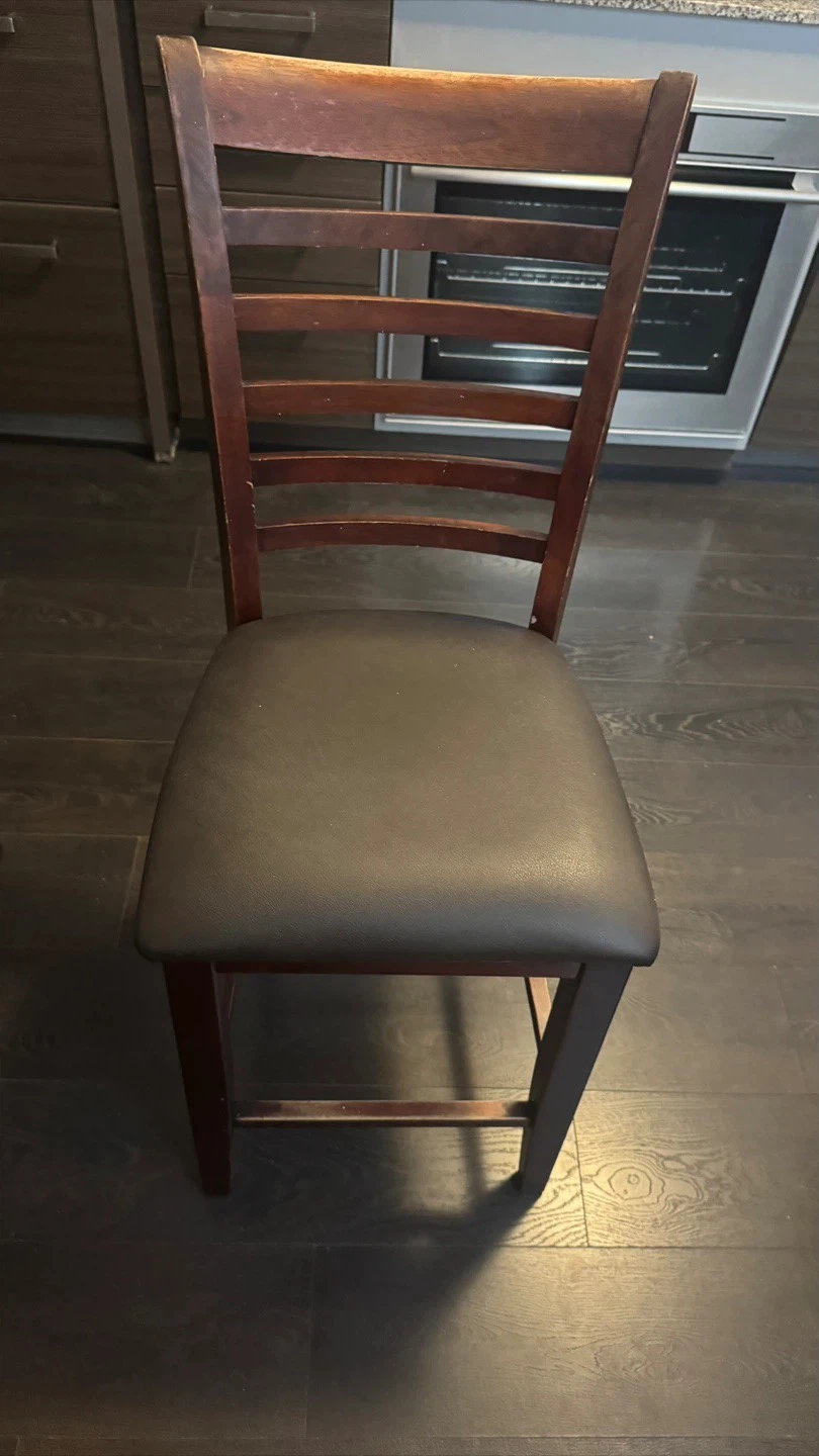 Four Wooden Dining/bar/high Chairs Padded Seat-should go ASAP - photo 2